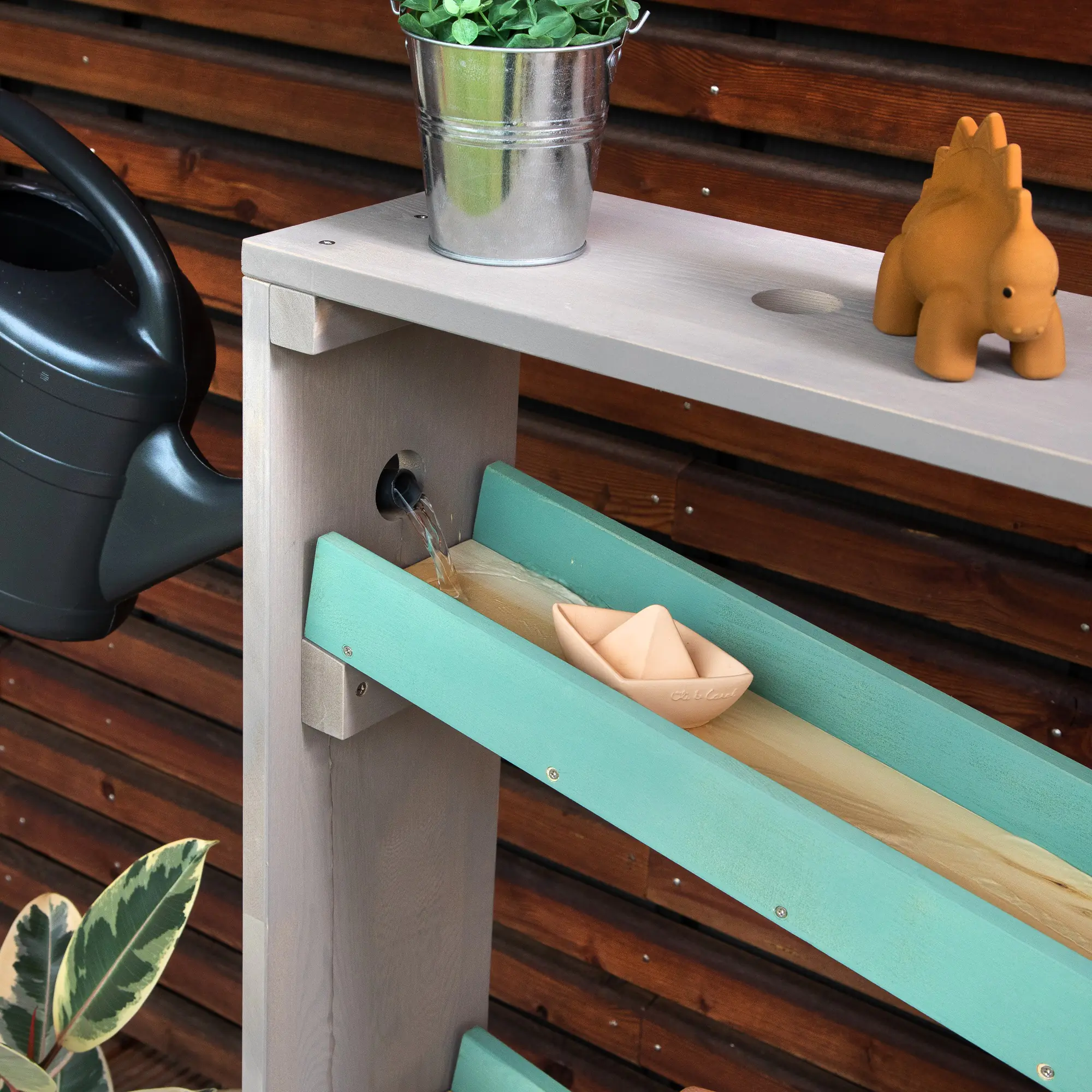 Muddy Buddy Wasserbahn Aqua Tower warmgrau-salbei 101 x 44 x 105 cm