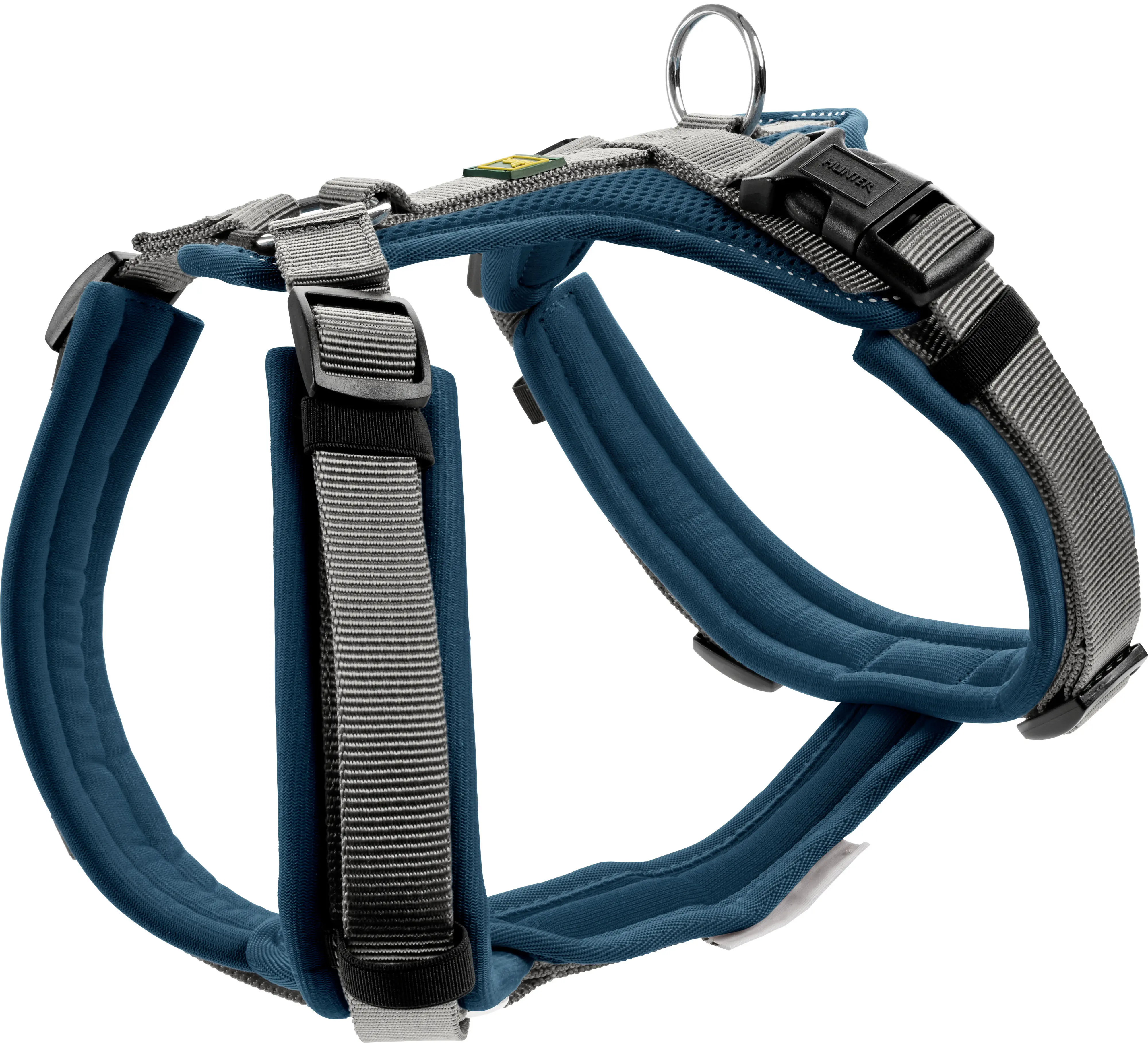 Hunter Hundegeschirr Maldon Up mit Griff M-L petrol/grau