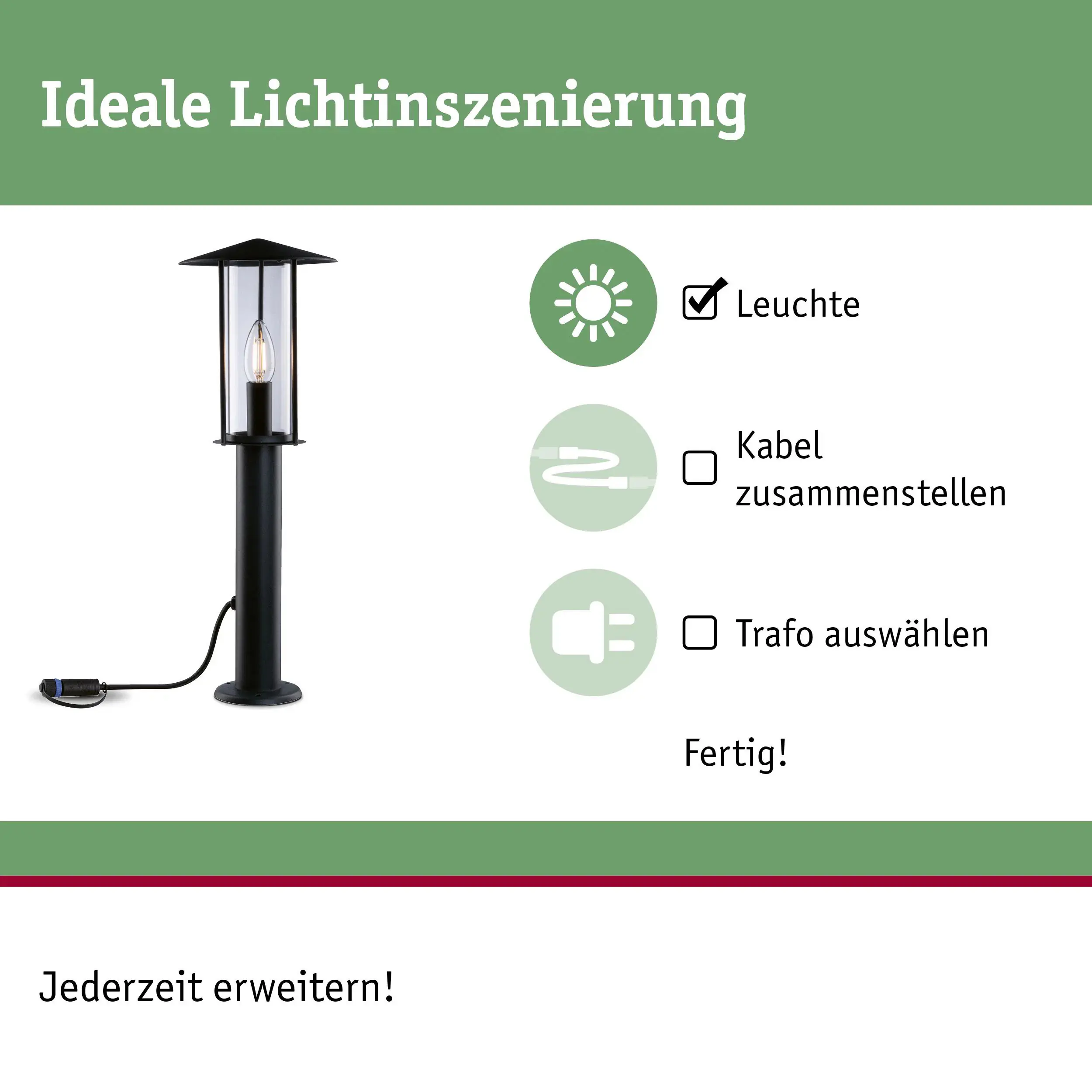 Paulmann LED-Gartenleuchte Plug & Shine anthrazit dimmbar