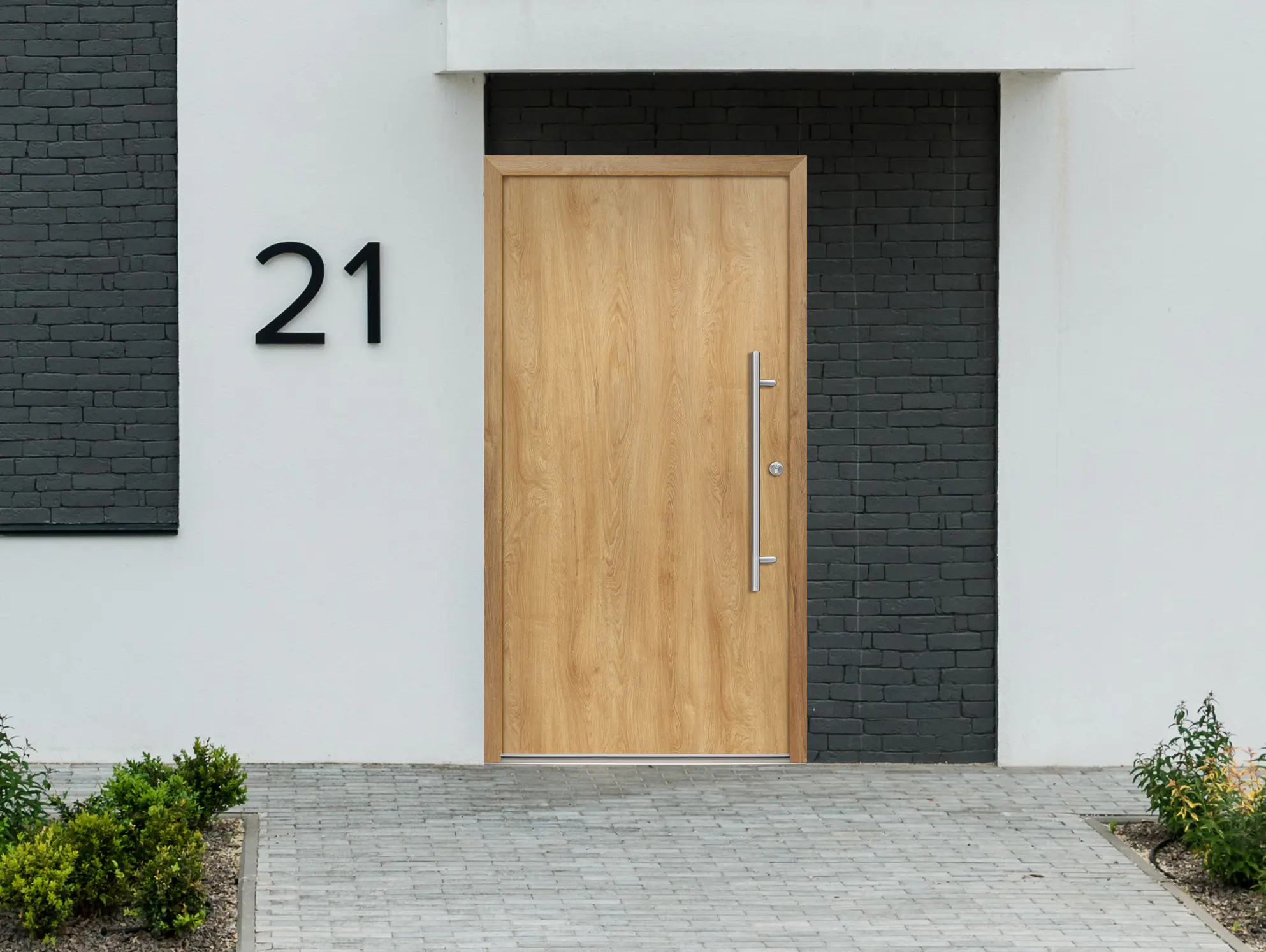 Splendoor Haustür Passivedoor Premium B05 Eiche Natur DIN Rechts 110 x 210 cm