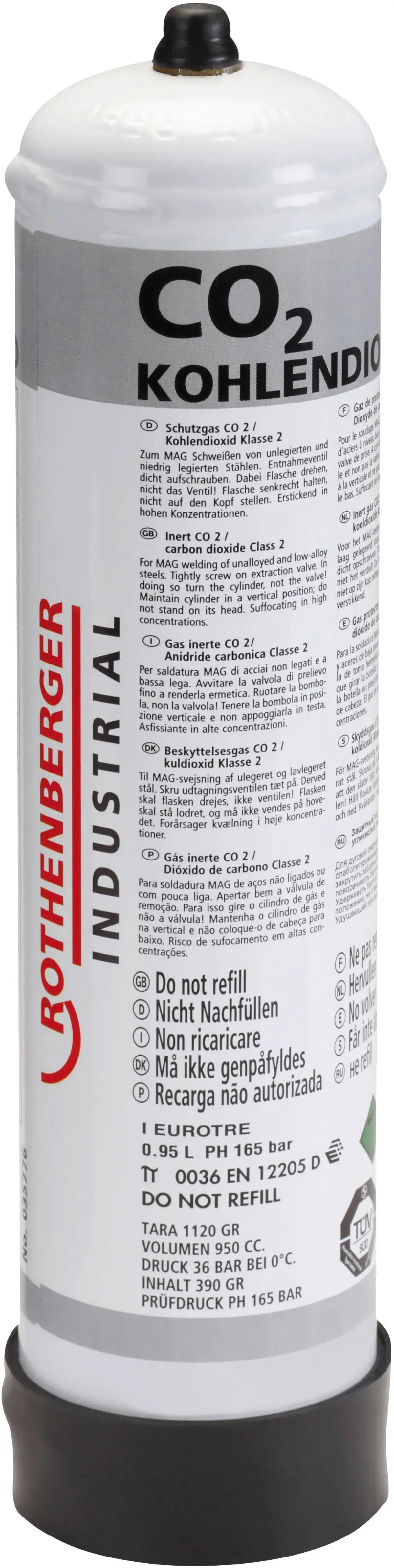 Rothenberger Kohlendioxid Co2 Einwegflasche 930 ml