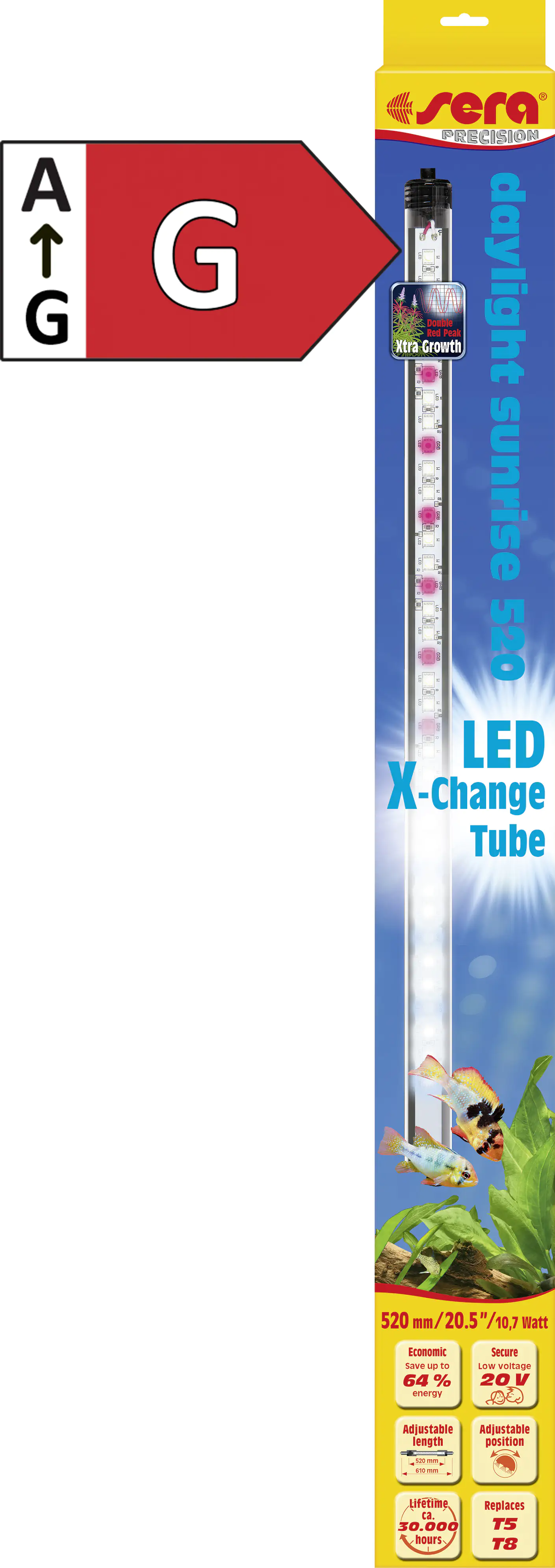 Sera Aquarium-Beleuchtung LED X-Change Tube daylight sunrise 520 - 1 Stück