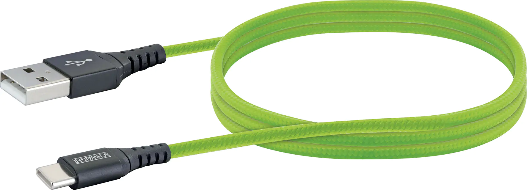 Schwaiger Sync und Ladekabel 1,2 m Type C grün