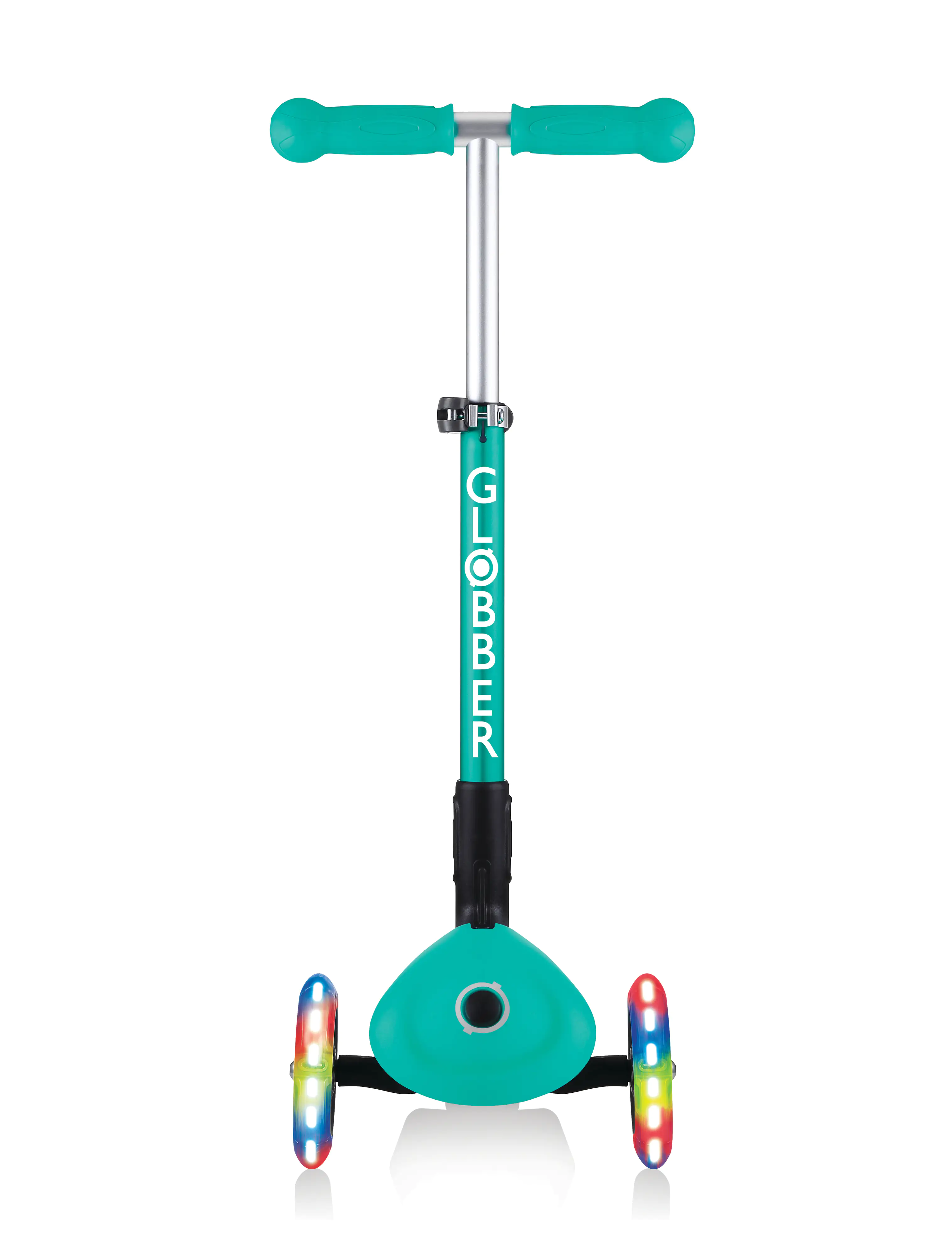 Globber Scooter Junior Foldable Lights türkis mit Leuchtrollen