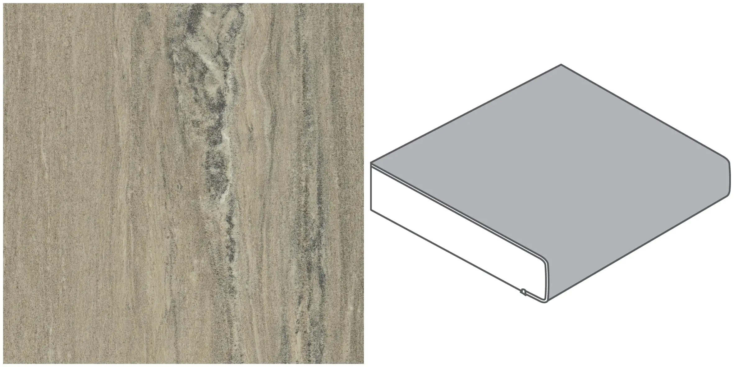 GetaElements Arbeitsplatte 410 x 60 cm, 39 mm Marmor medusa beige