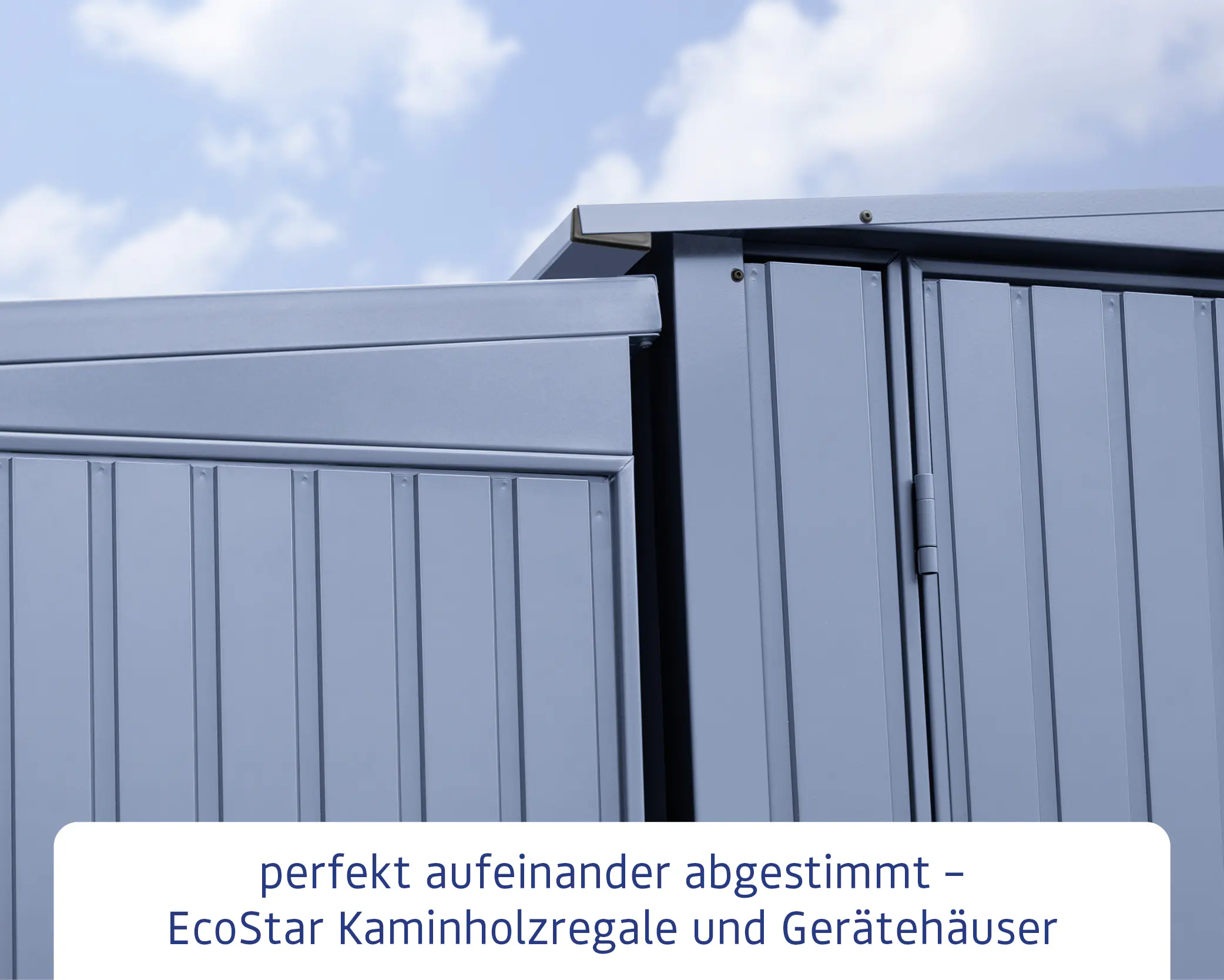 Ecostar Kaminholzregal Trend-V Typ 1, taubenblau, mit Verstrebung