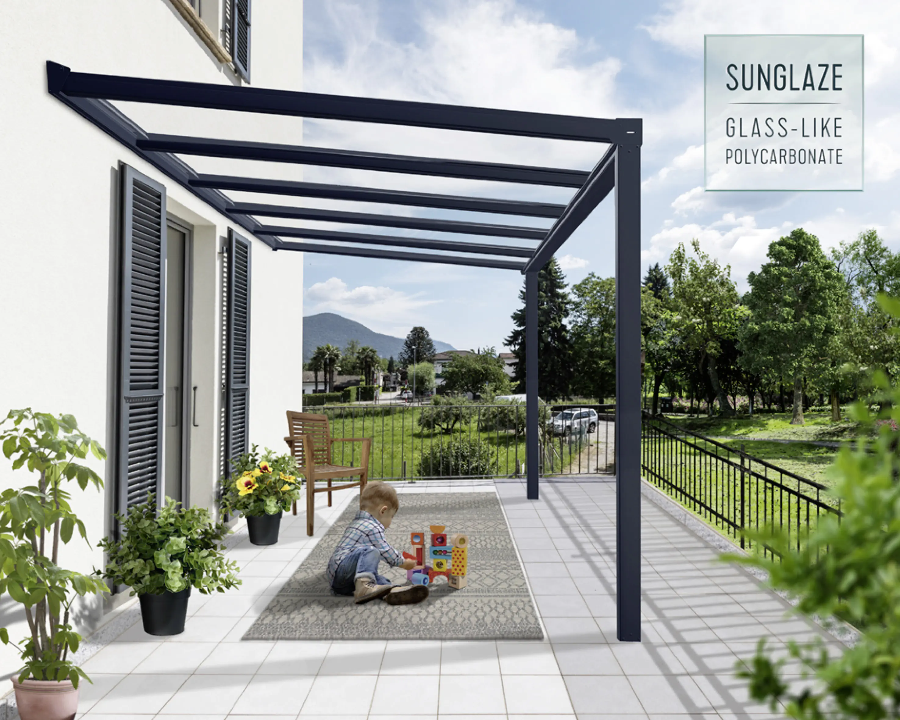 Canopia Terrassenüberdachung Stockholm 370 x 331 cm anthrazit