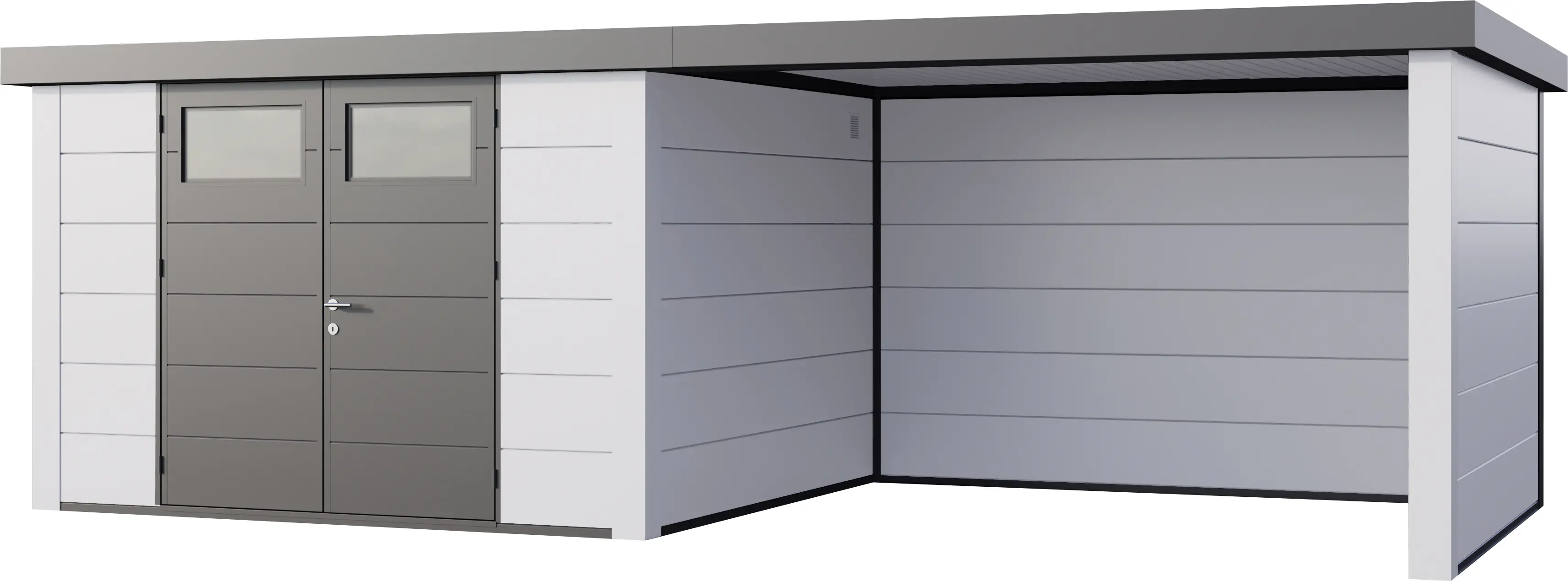 Telluria Gerätehaus Classico Lounge XL 3330 rechts weiß 792 x 298 cm