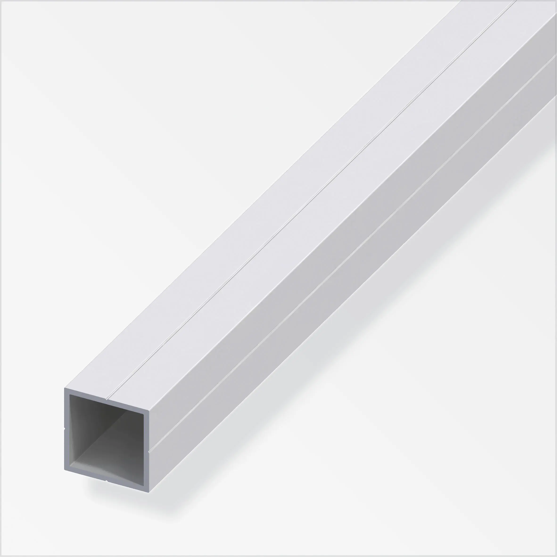 alfer Quadratrohr 1 m, 23.5 x 1.5 mm Aluminium eloxiert silber