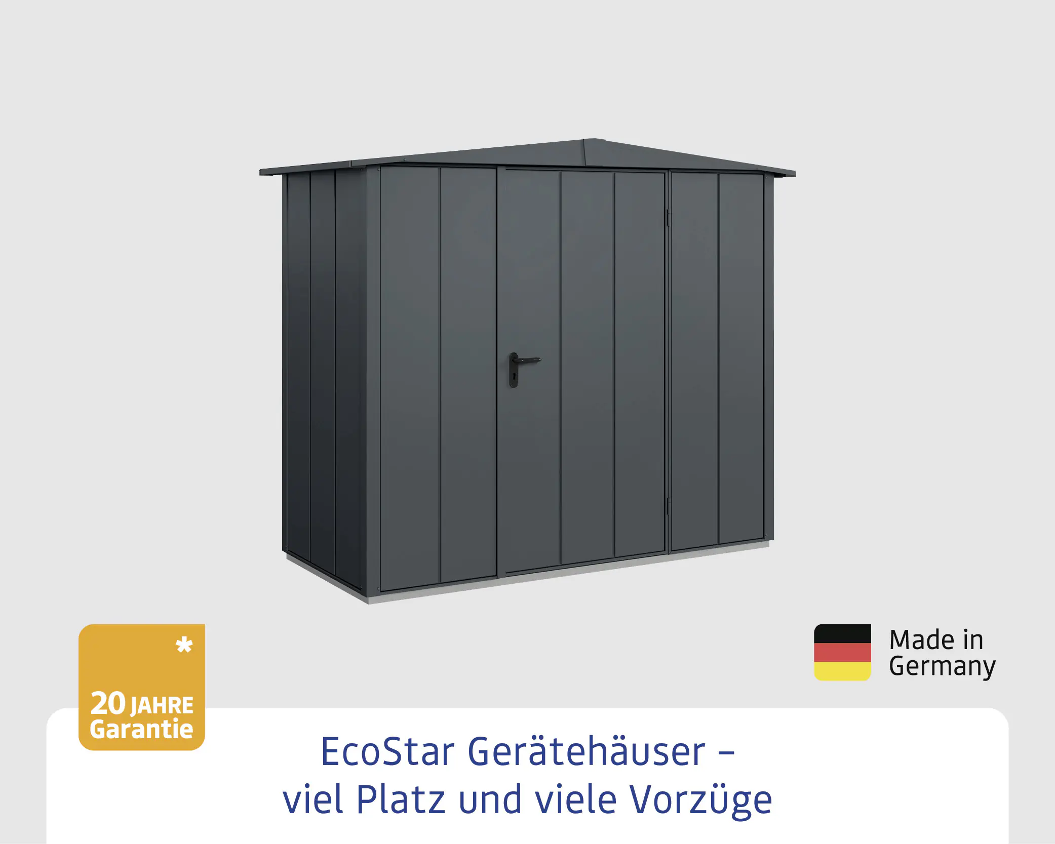 EcoStar Gerätehaus Elegant-S Typ 1 anthrazitgrau 1 flg 258,8 x 121,3 cm