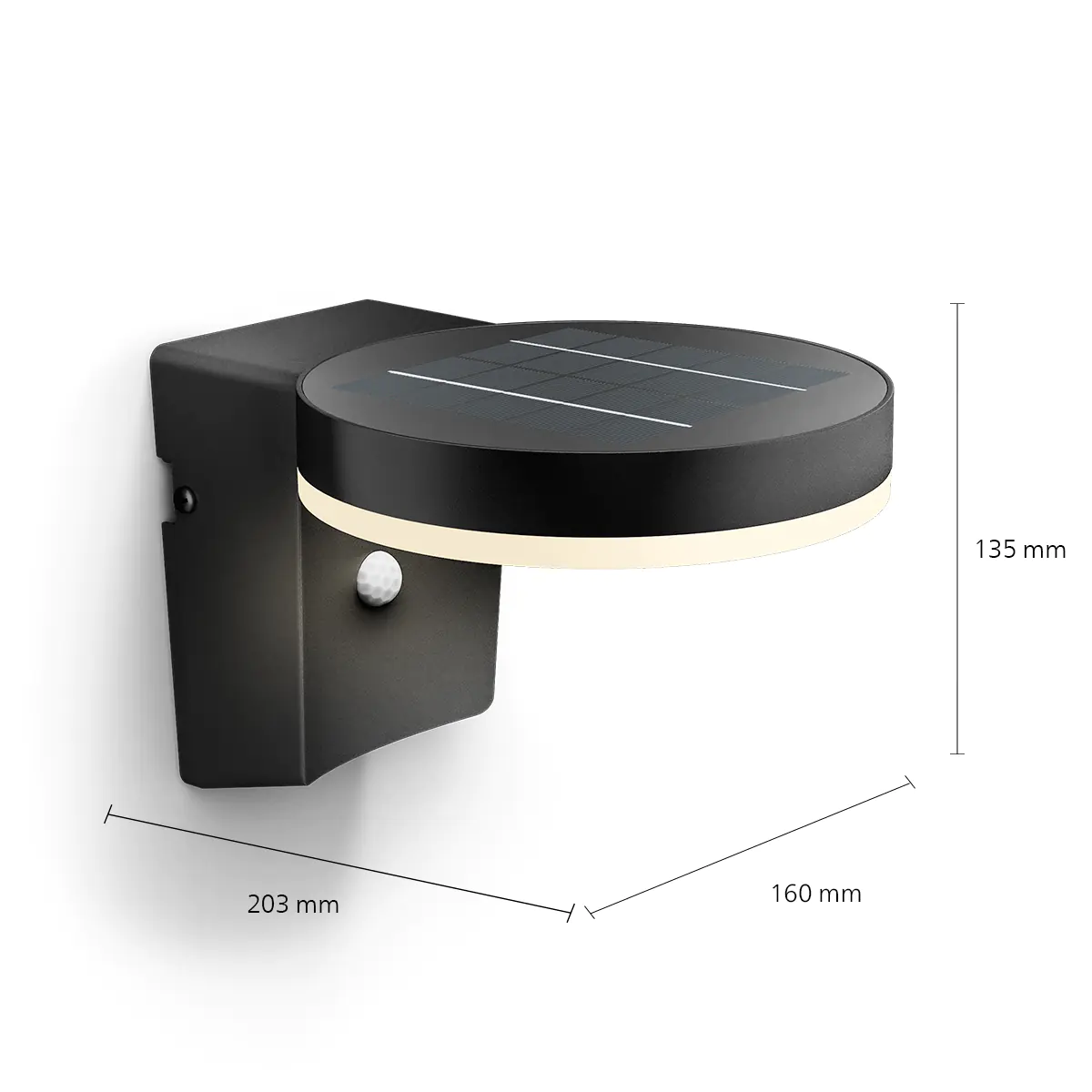 Solar Wandleuchte Zonal rund 21,4 x 16,7 x 14,2 cm schwarz