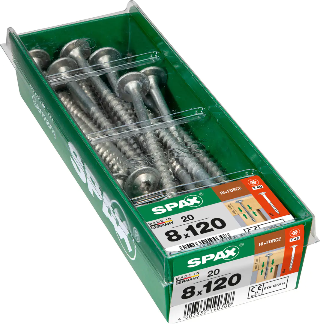 Spax Holzbauschrauben 8.0 x 120 mm TX 40 - 20 Stk.