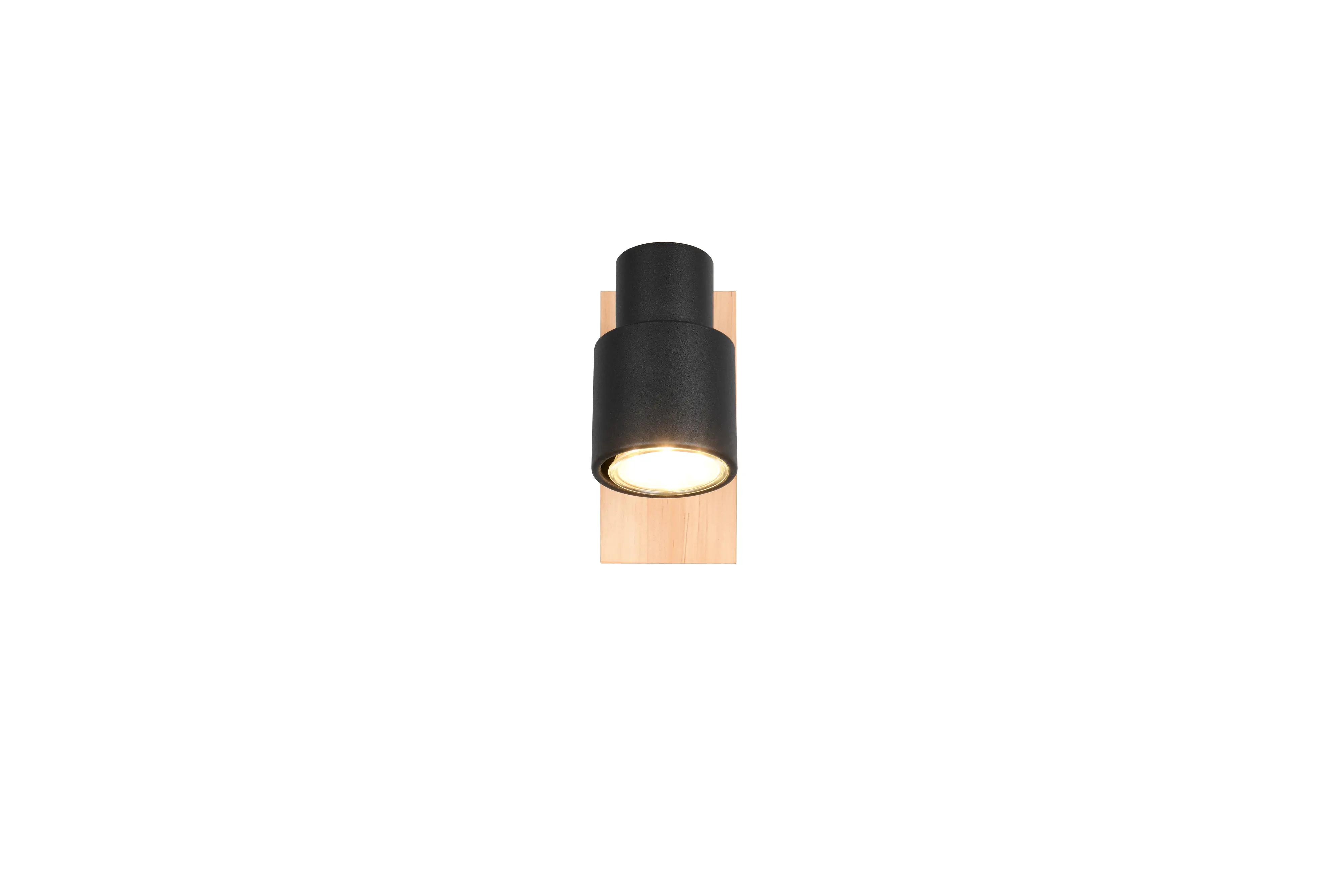 Trio Wandlampe 1er Spot Pierre 15 x 14 cm schwarz matt/natur