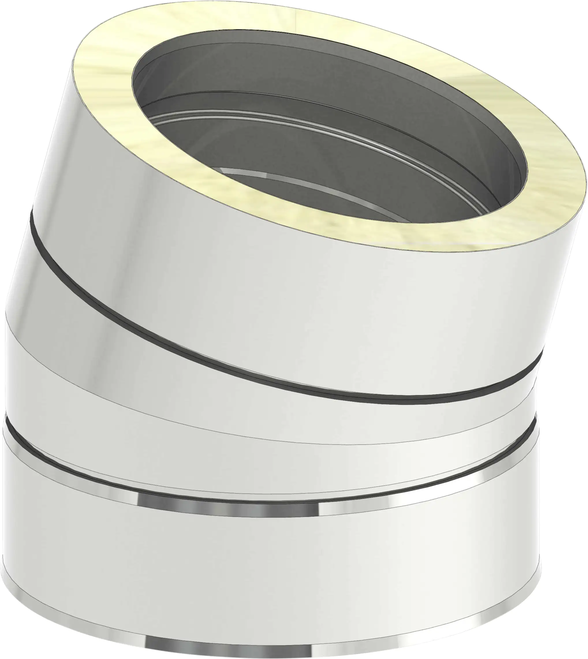 Zitec Edelstahl-Bogen 15° doppelwandig, Ø 150 mm