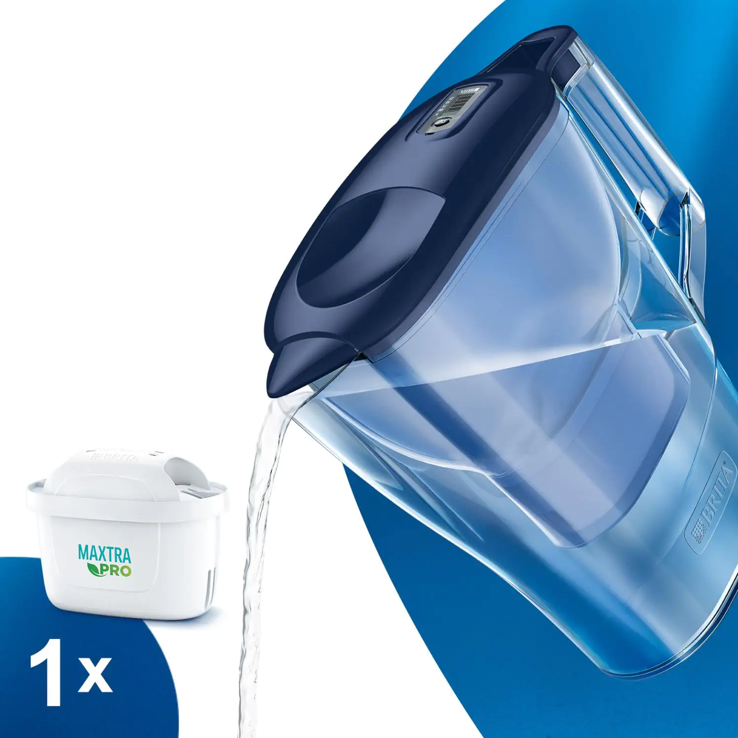 Brita Wasserfilter-Kanne Aluna blau 2,4 l Füllmenge