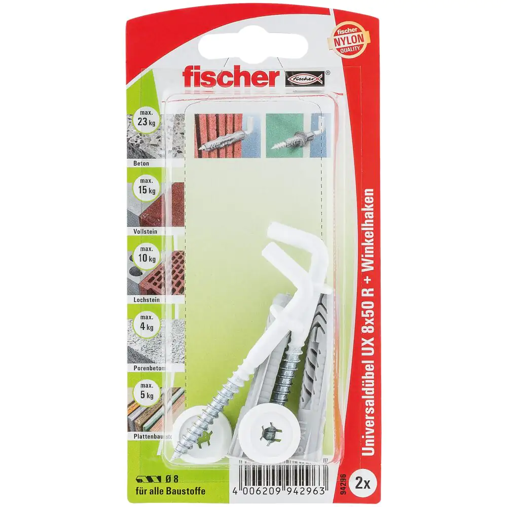 Fischer Universaldübel-Set UX 8.0 x 50 mm - 2 Stück