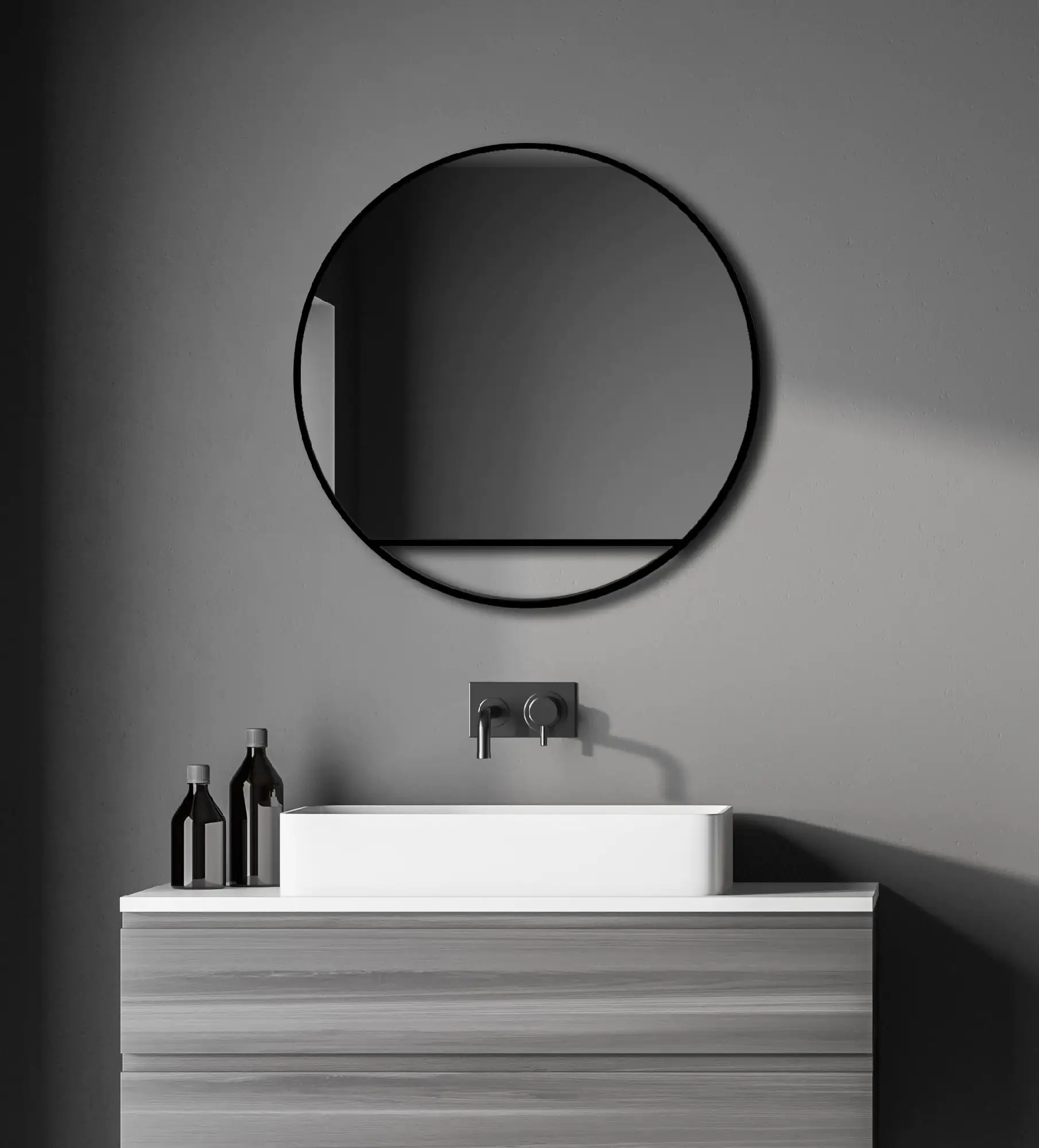DSK Design Spiegel Silver Cosmos Ø60 cm, schwarz