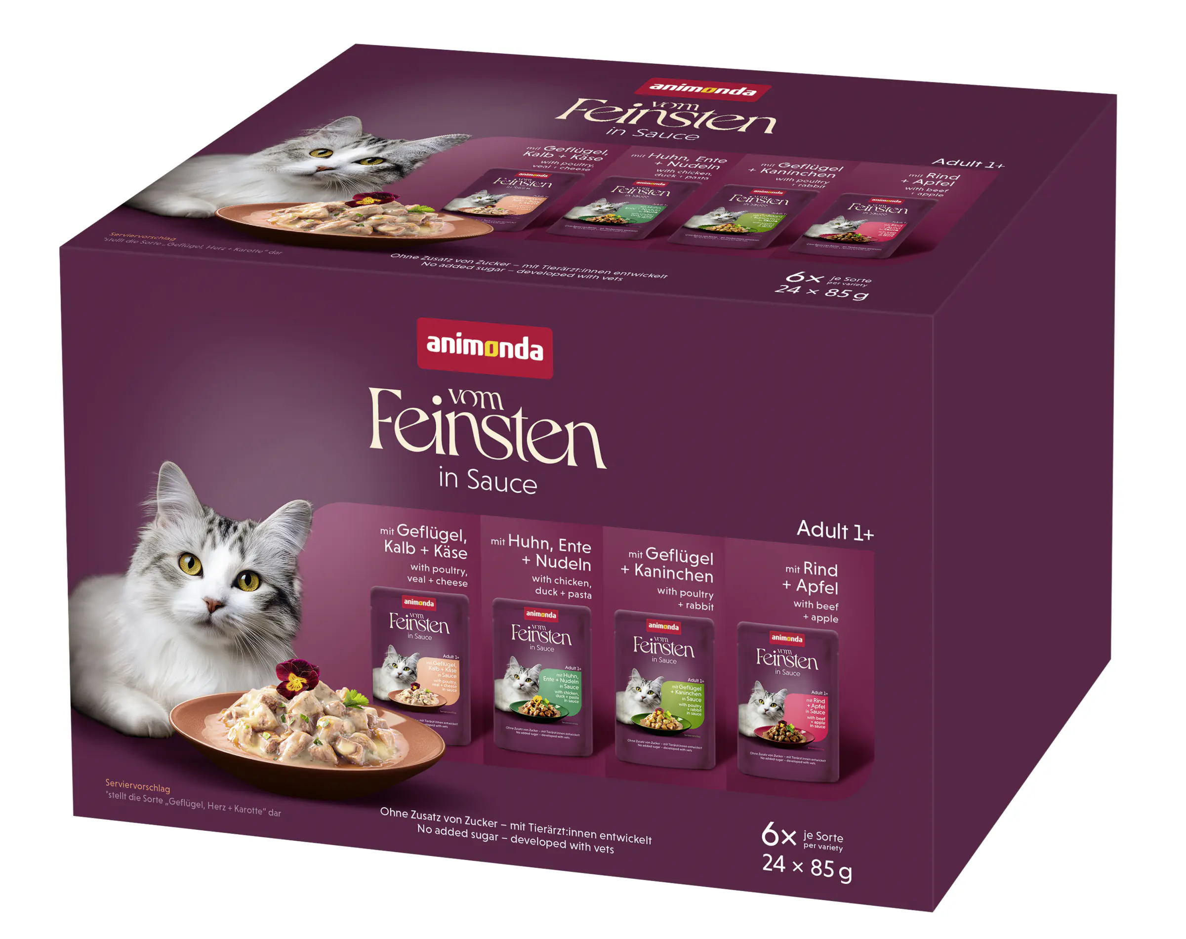 Animonda vom Feinsten Raffinesse Katzennassfutter Adult 24 x 85 g Mix in Sauce