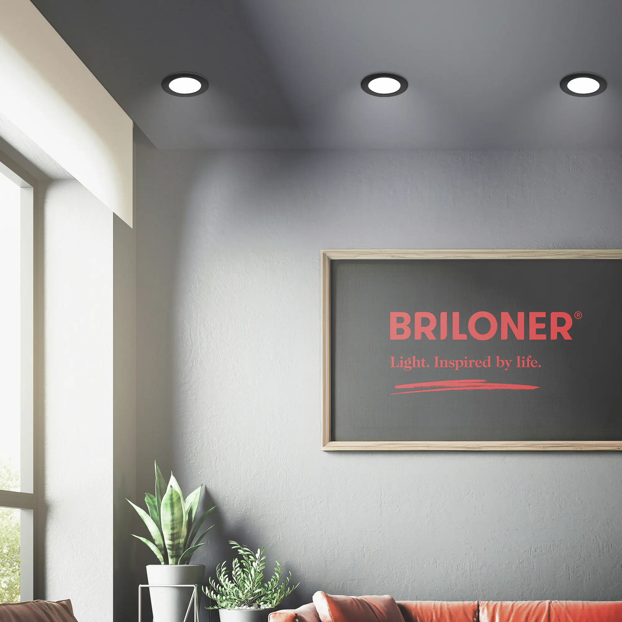 Briloner LED Einbauleuchten Jeft Ø 12 x 2,8 cm neutralweiß schwarz 3er-Set