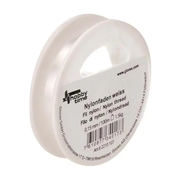 Glorex Nylonfaden weiß 0,15 mm x 100 m