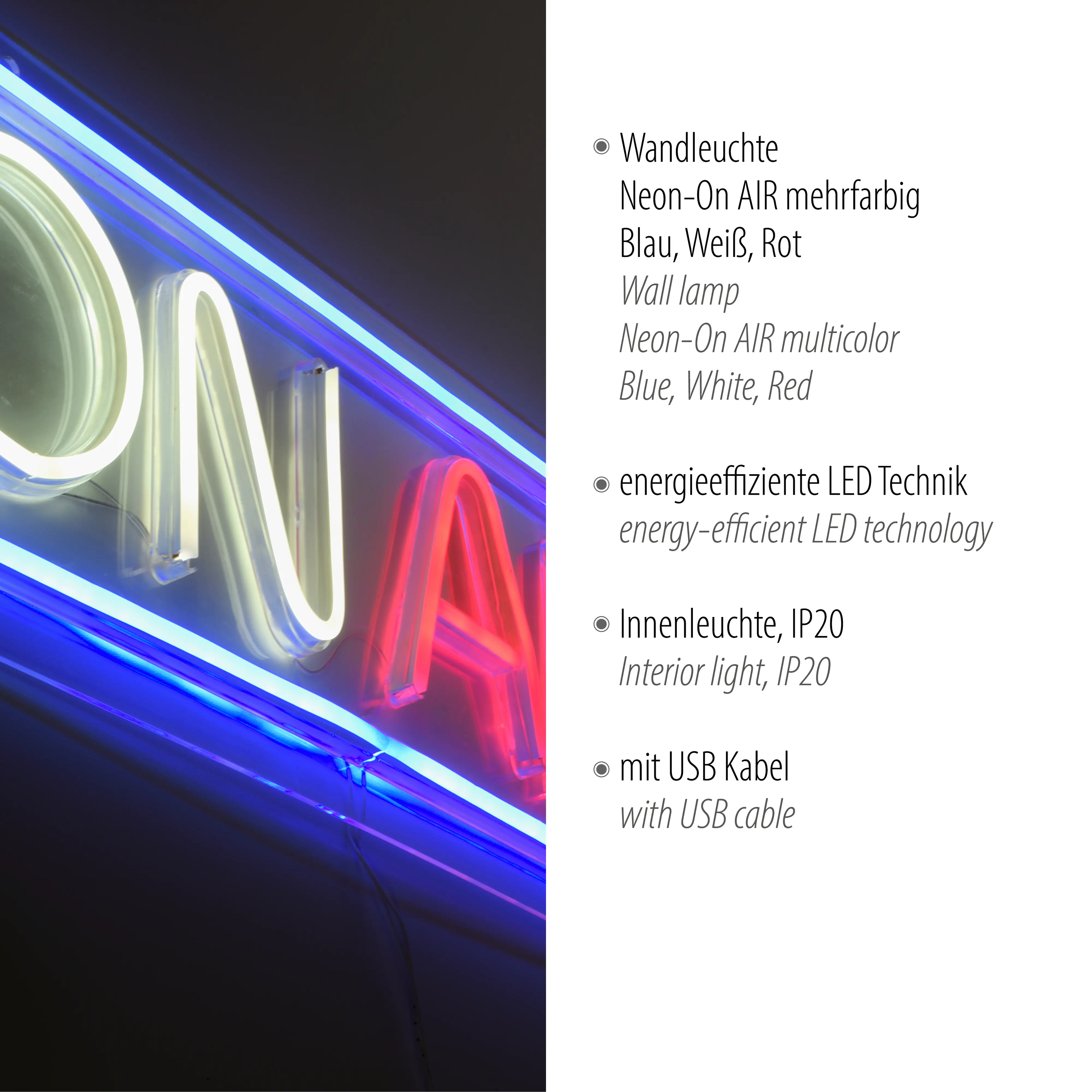 Just light LED Dekoleuchte On Air 60 x 1,5 x 22 cm