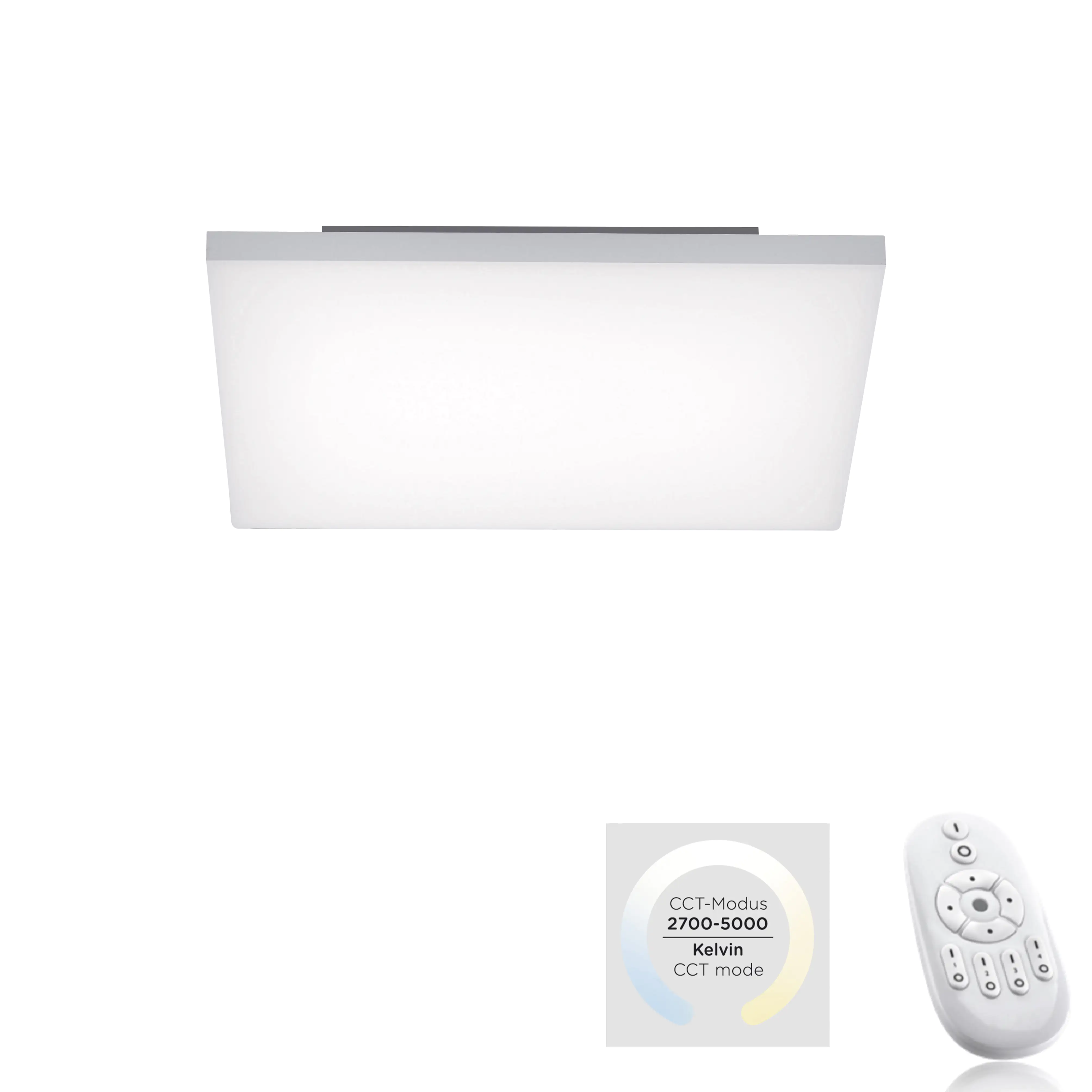 JustLight LED Deckenleuchte Canvas weiß 45 x 45 cm dimmbar