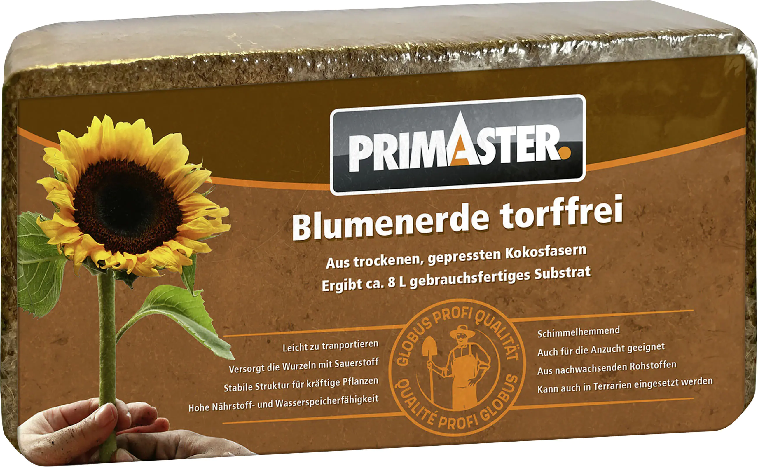 Primaster Blumenerde torffrei Brikett für 8 Liter 