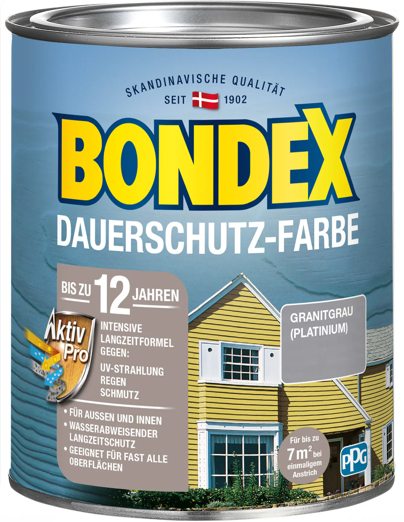 Bondex Dauerschutz-Holzfarbe 750 ml granitgrau platinum