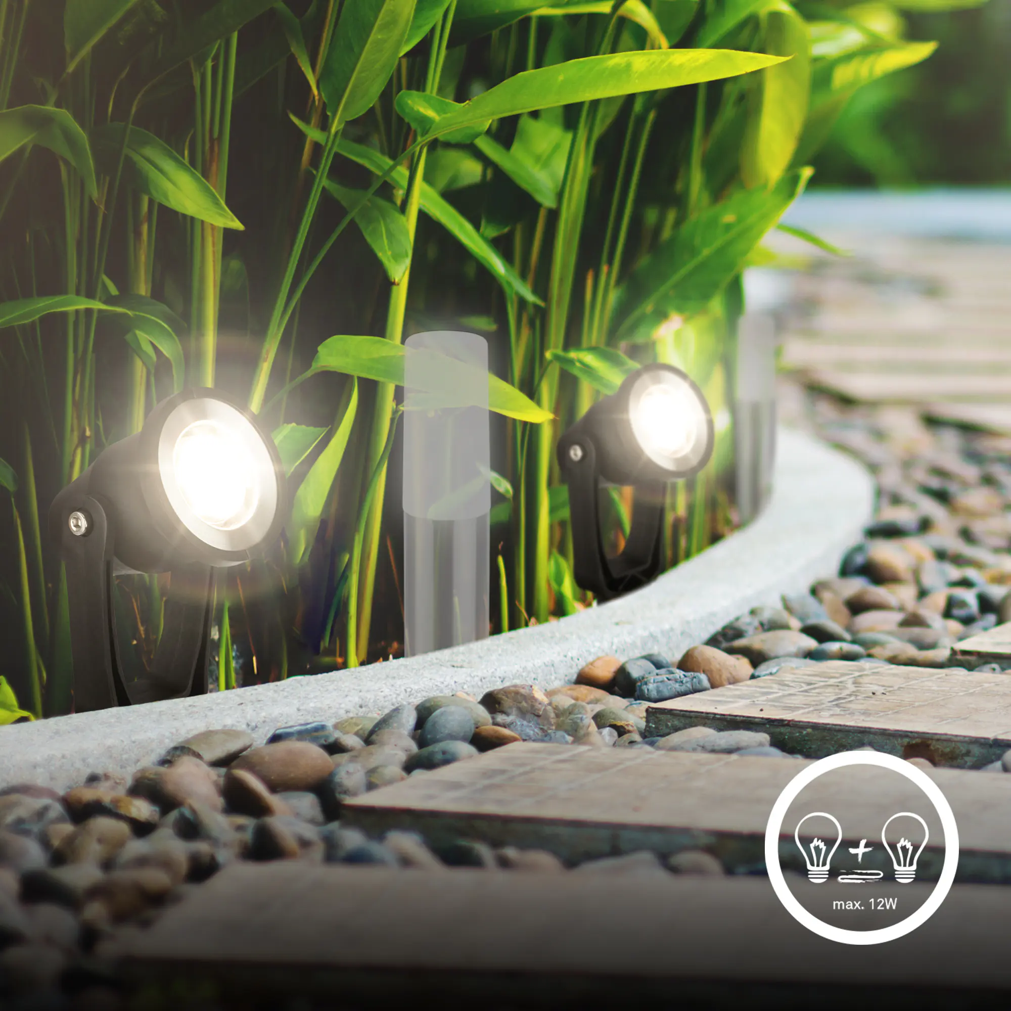 Briloner LED Wegeleuchte Lilis Connect to Shine 3er Erweiterungsset 3x1W warmweiß