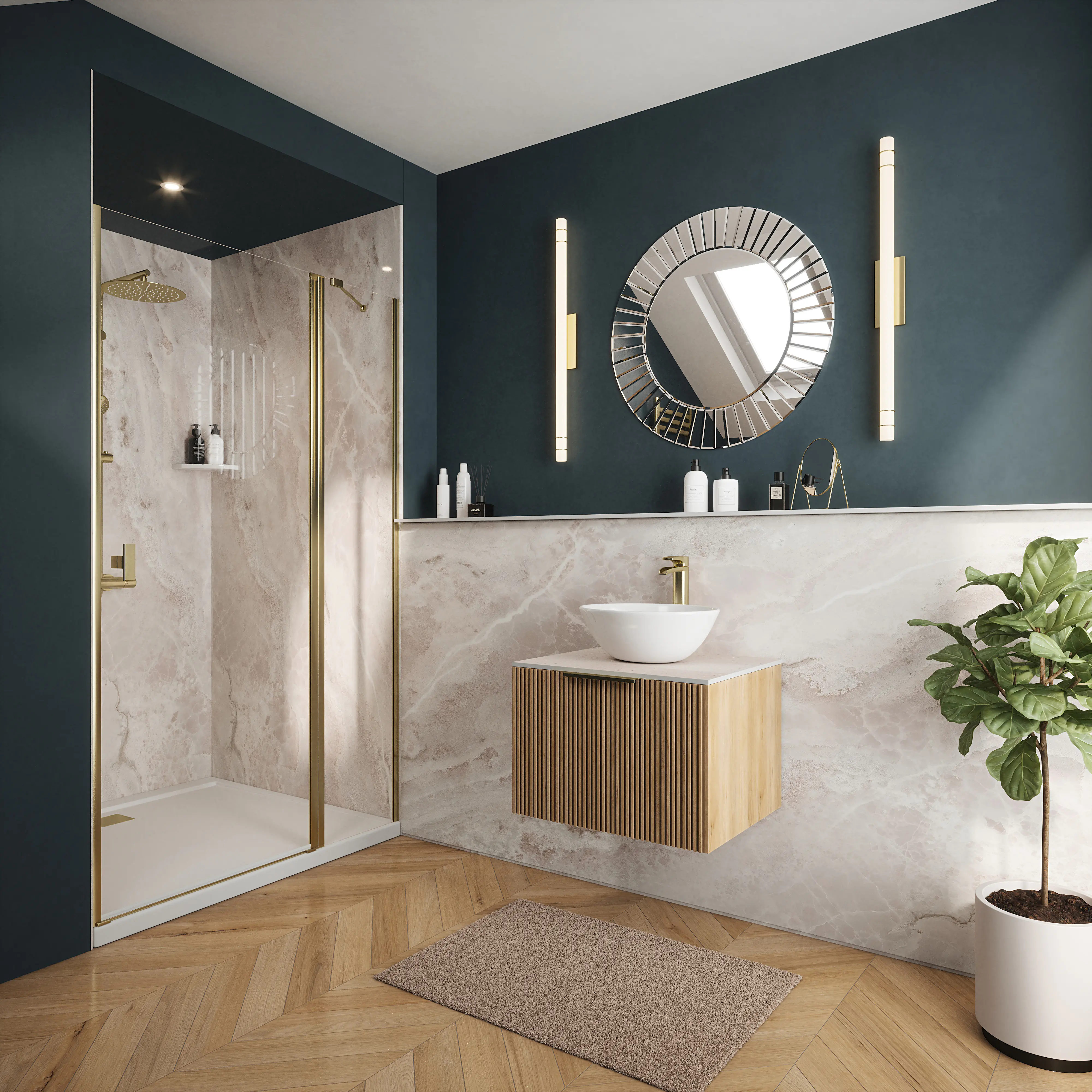 Wetwall Elite Wandpaneel  Onyx Grey 60 x 242 cm mit Nut & Feder