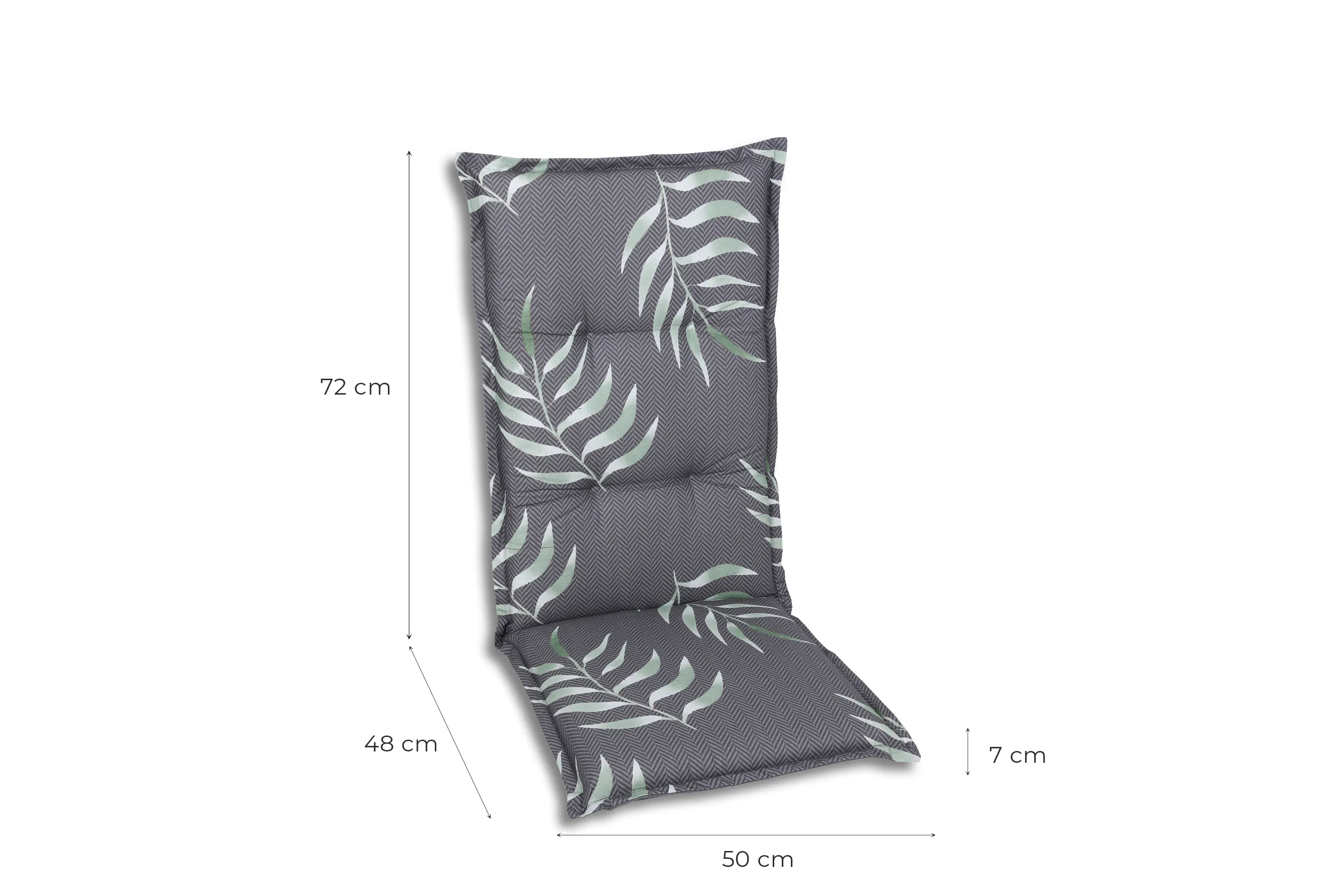 GO-DE Gartenstuhlauflagen hochlehner 120 x 50 x 7 cm Blumen-Motiv anthrazit
