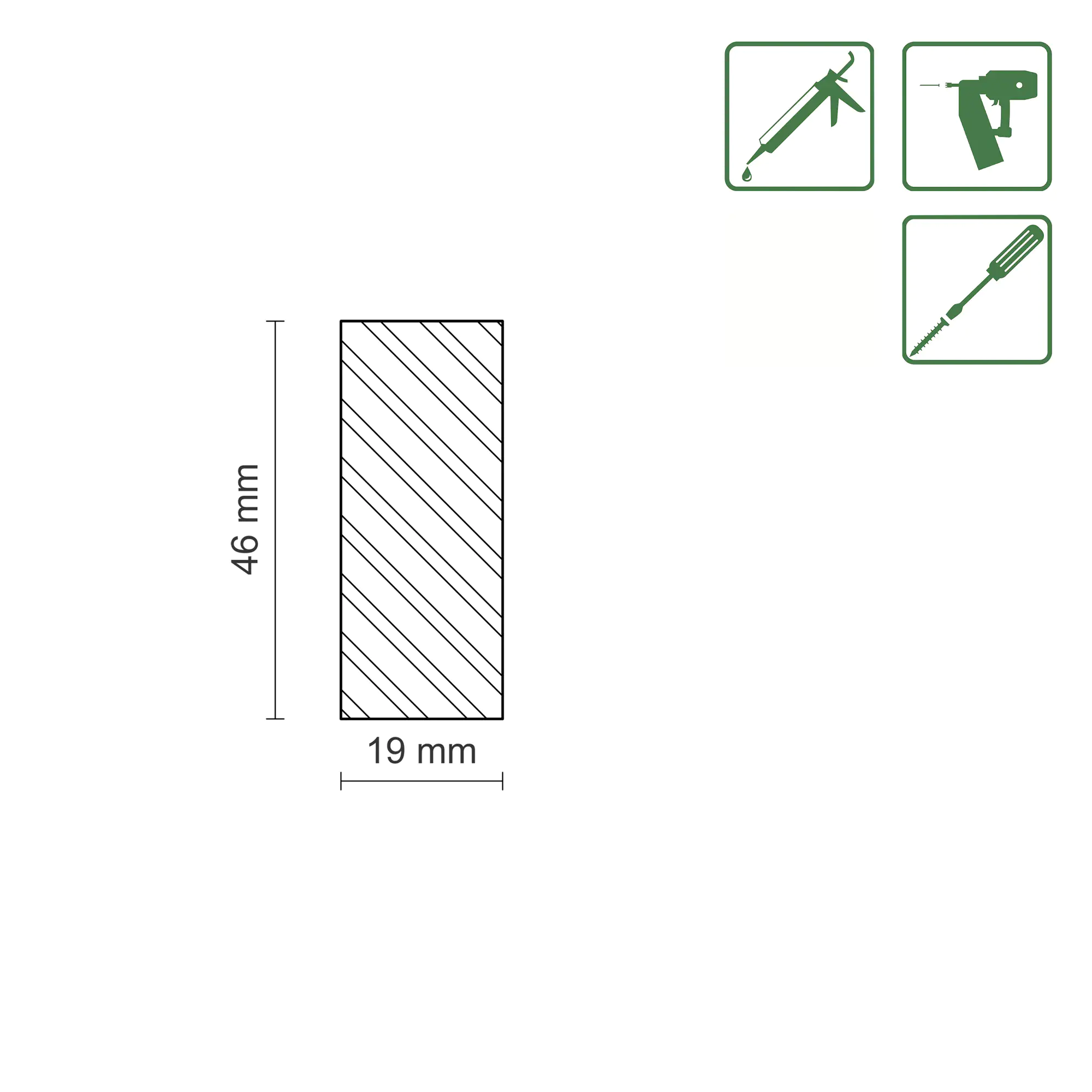 FN Neuhofer Flachleiste 240 cm 46 x 19 mm Fichte/Kiefer