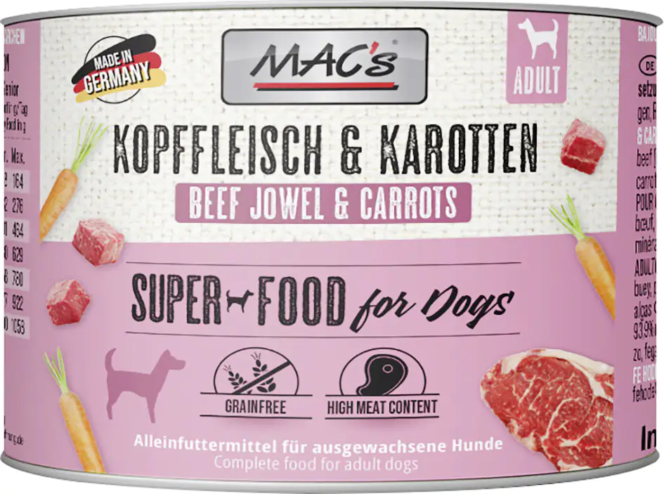Macs Dog Hundenassfutter Adult getreidefrei 200 g Kopffleisch