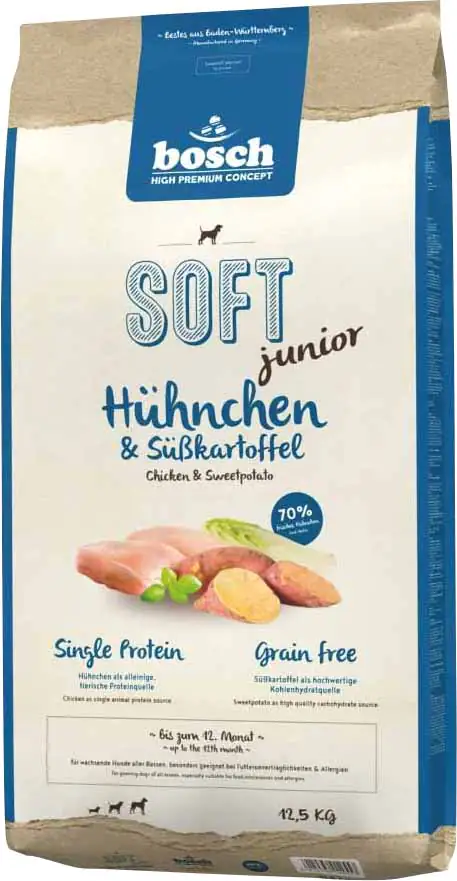 Bosch Hundetrockenfutter Junior Soft 12,5 kg Hühnchen & Süßkartoffel 