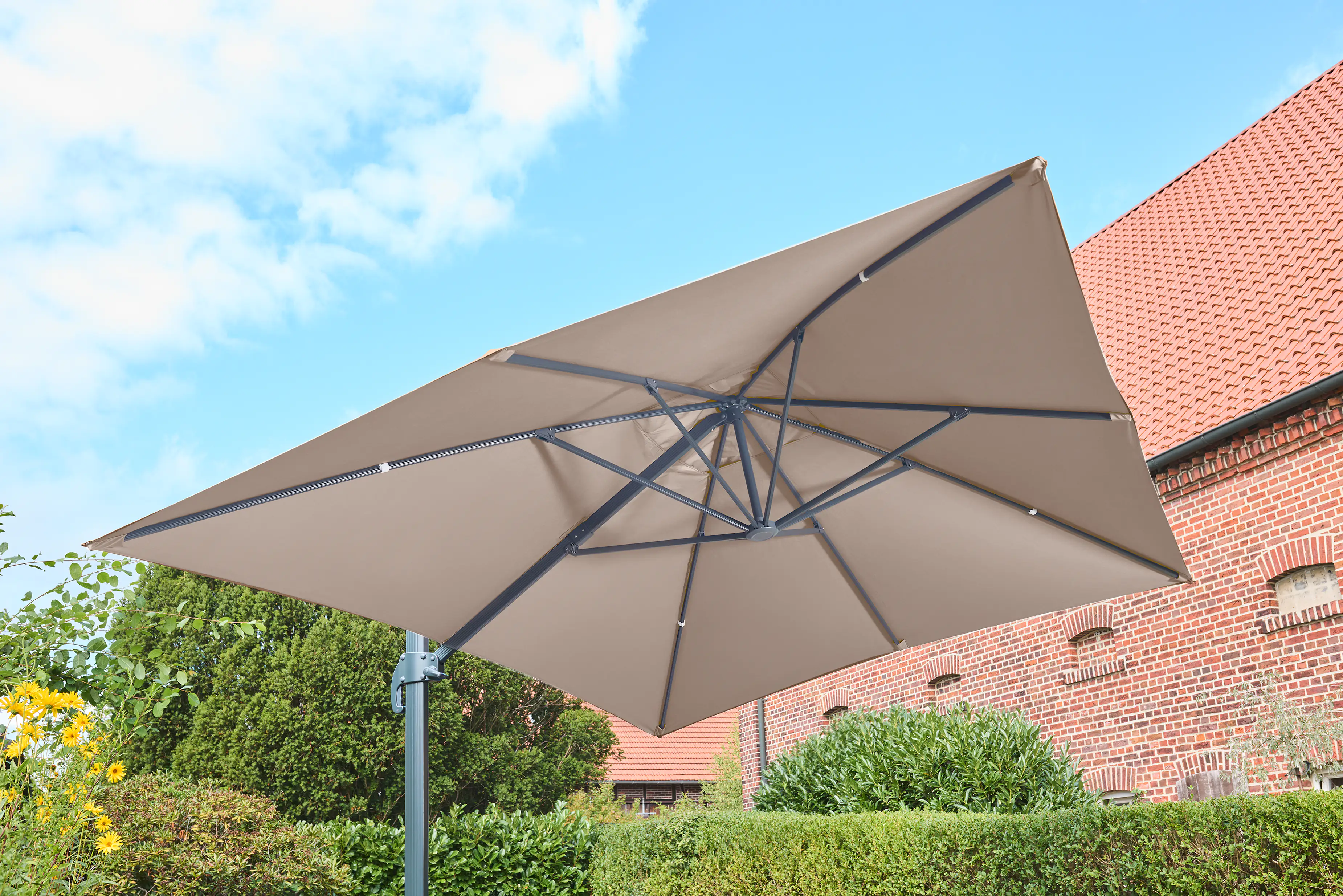 Primaster Ampelschirm Messina taupe, 300 x 400 cm