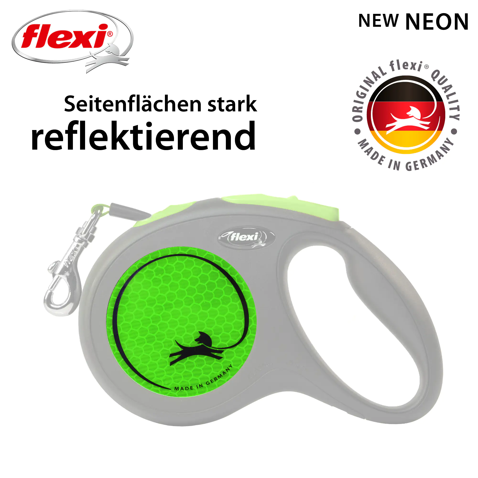 Flexi Hundeleine New Neon Gurt M neongrün