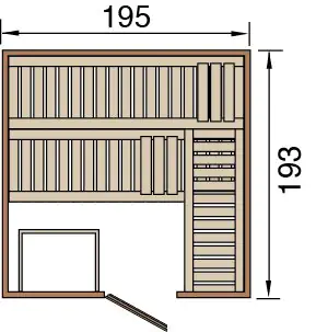 Weka Massivholz-Elementsauna Kemi 2 mit Glastür