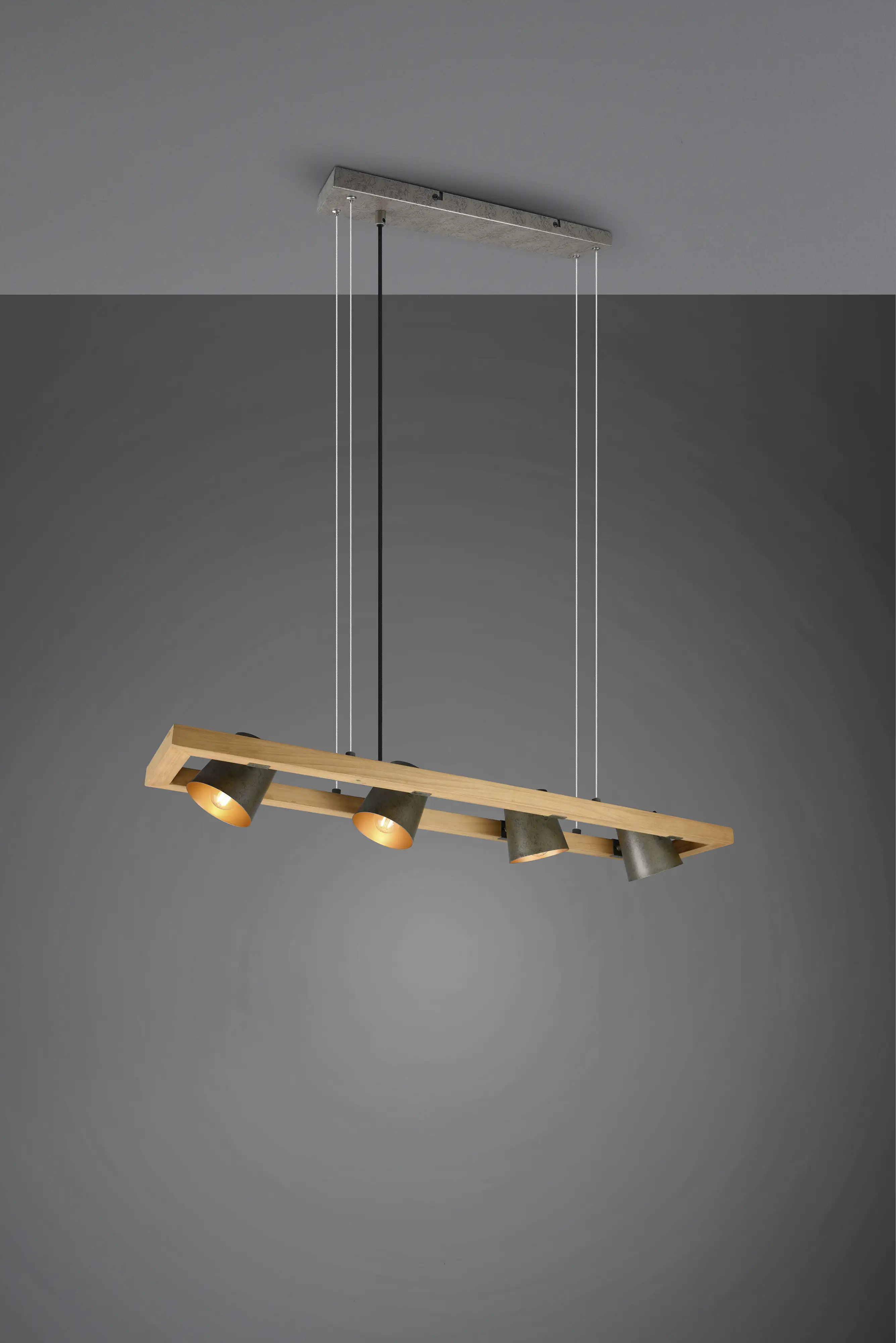 Trio Leuchten Pendelleuchte Bell 4-flammig nickel antik