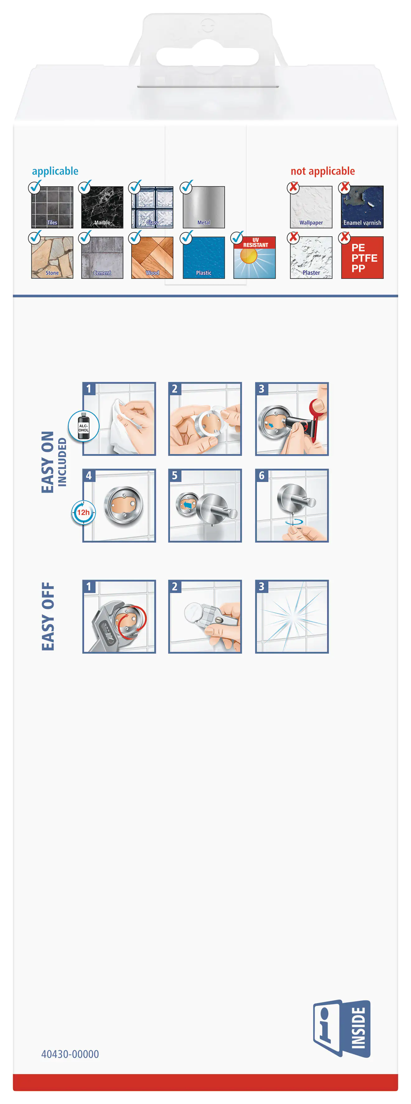 tesa WC-Garnitur Elegaant Metall und Milchglas, chrom