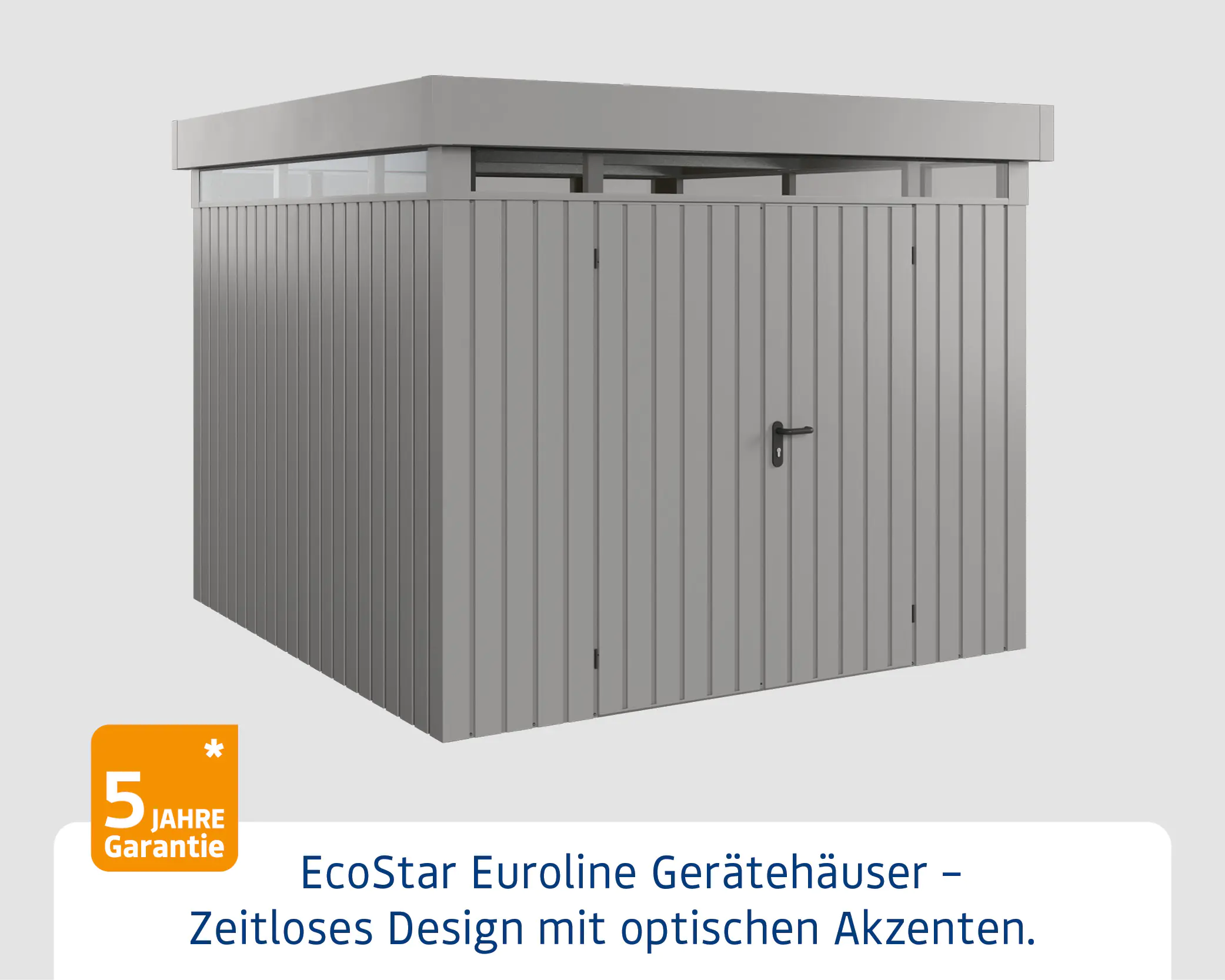 EcoStar Metallgerätehaus Euroline EFD10 LB graualuminium 262 x 262 cm 2-flg.