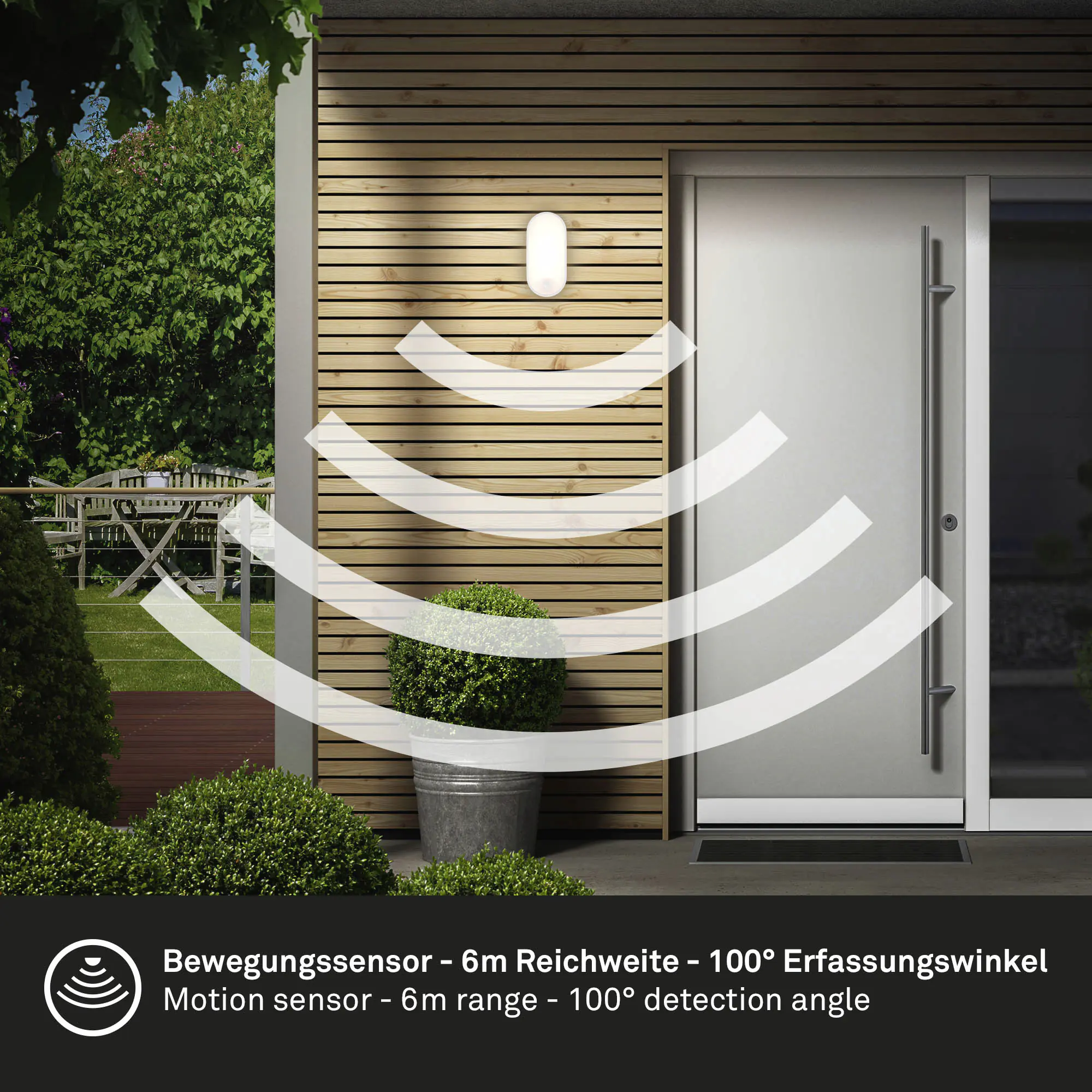 Briloner LED-Wandleuchte Ruch mit Bewegungsmelder 22 x 10,5 cm warmweiß weiß