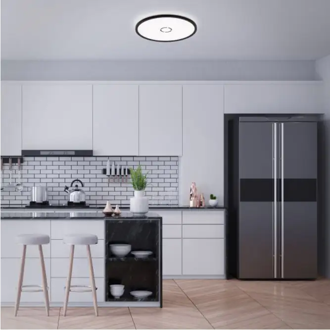 Briloner Slim LED Panel Free schwarz Ø 42 cm mit Backlight-Effekt