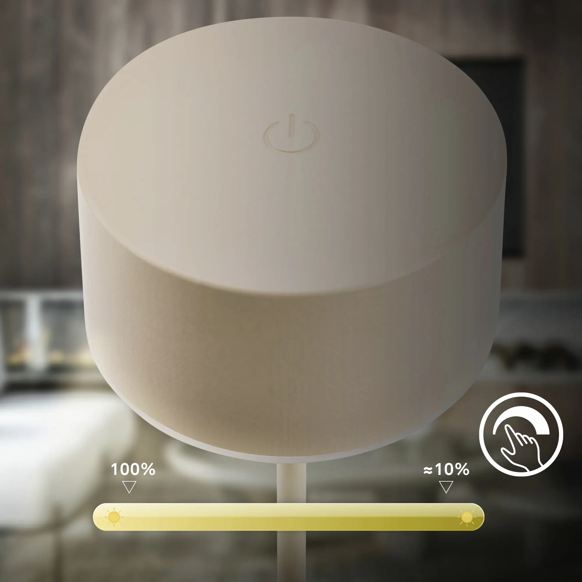 Briloner LED Akku-Tischleuchte Kira Ø 8 x 19 cm warmweiß beige dimmbar 