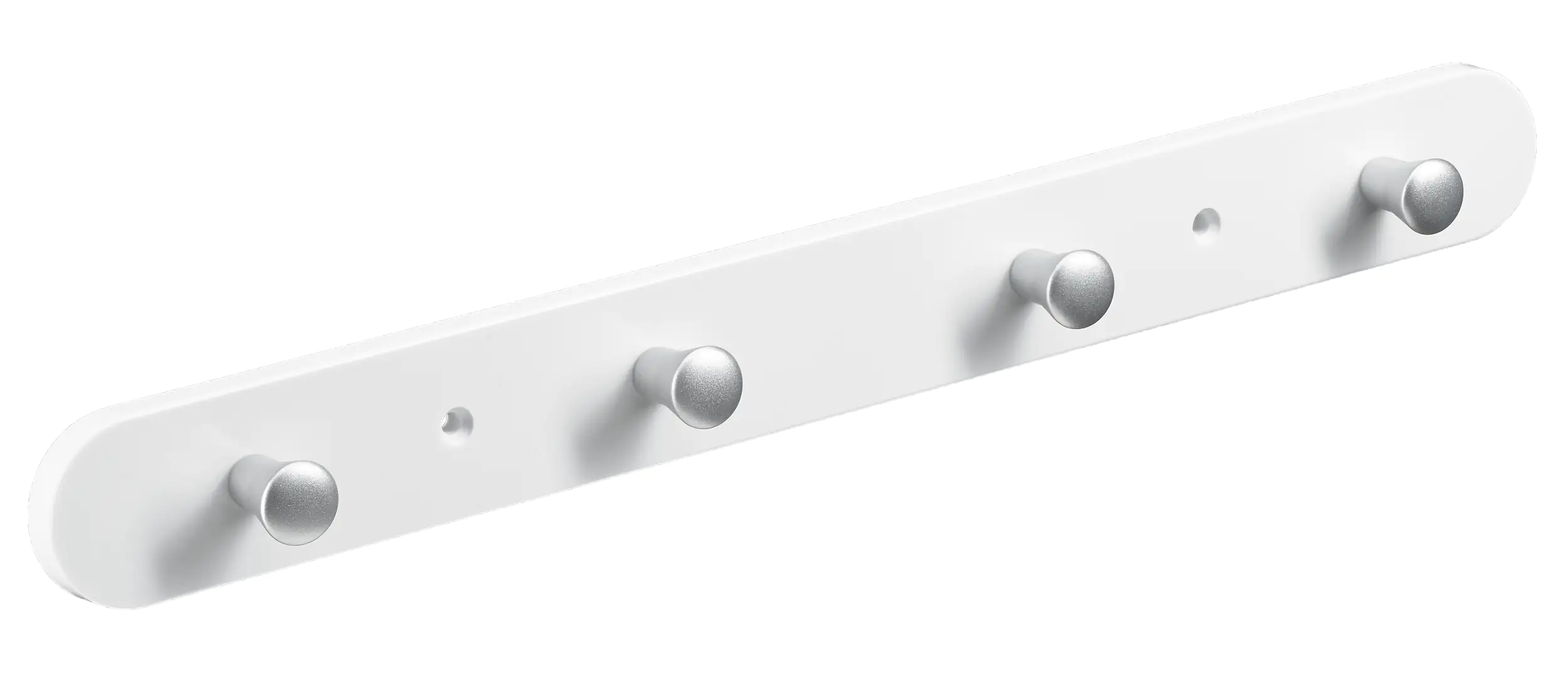Hettich Garderobenleiste 4 Haken 38,0 x 4,0 x 0,8 cm weiß