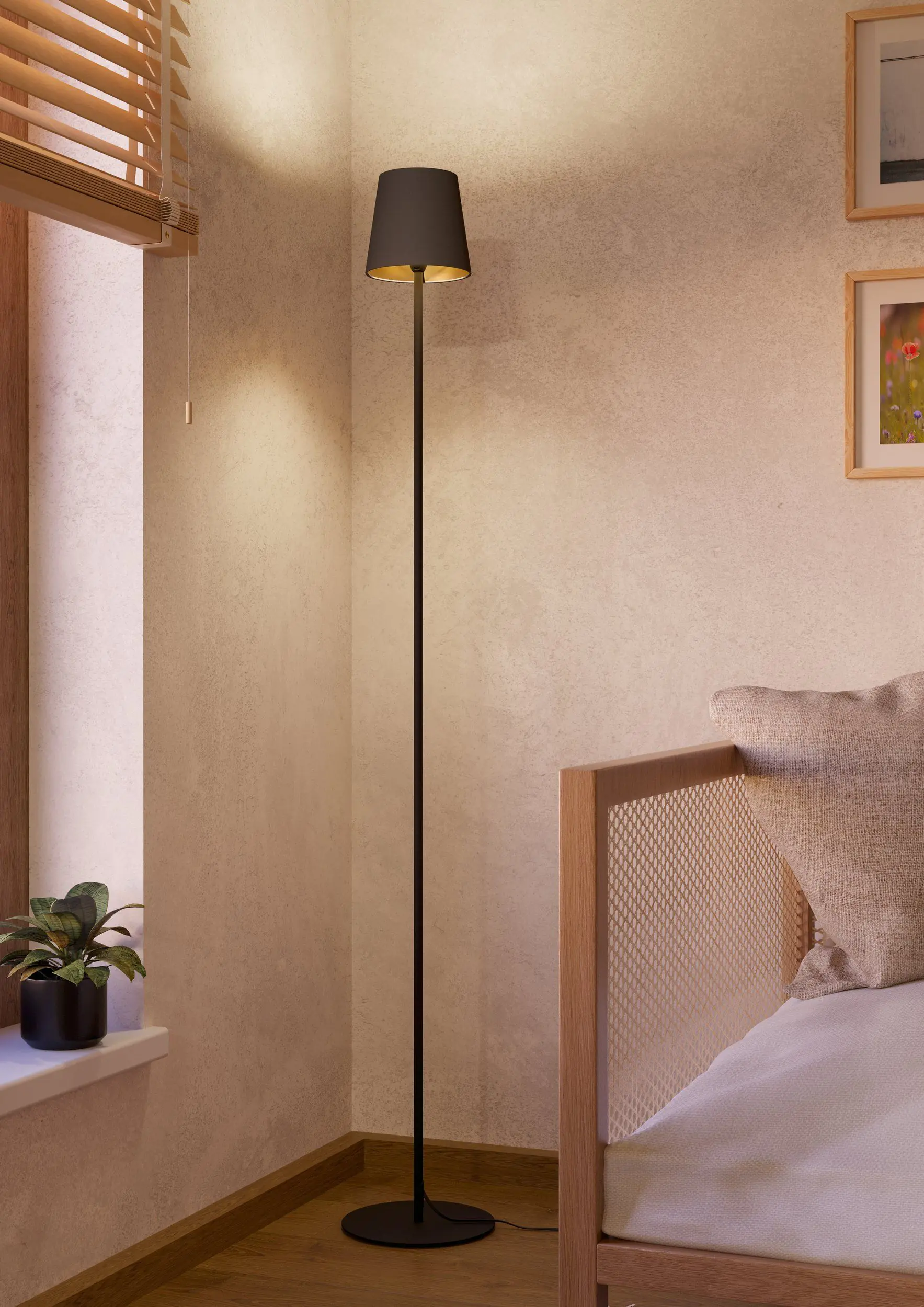 Eglo Stehlampe Fiorana 140,5 cm cappucchino schwarz