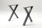 Tisch-Set "Live Edge" Akazie 200 x 90 cm x 38 mm inkl. Tischbeine X-Form