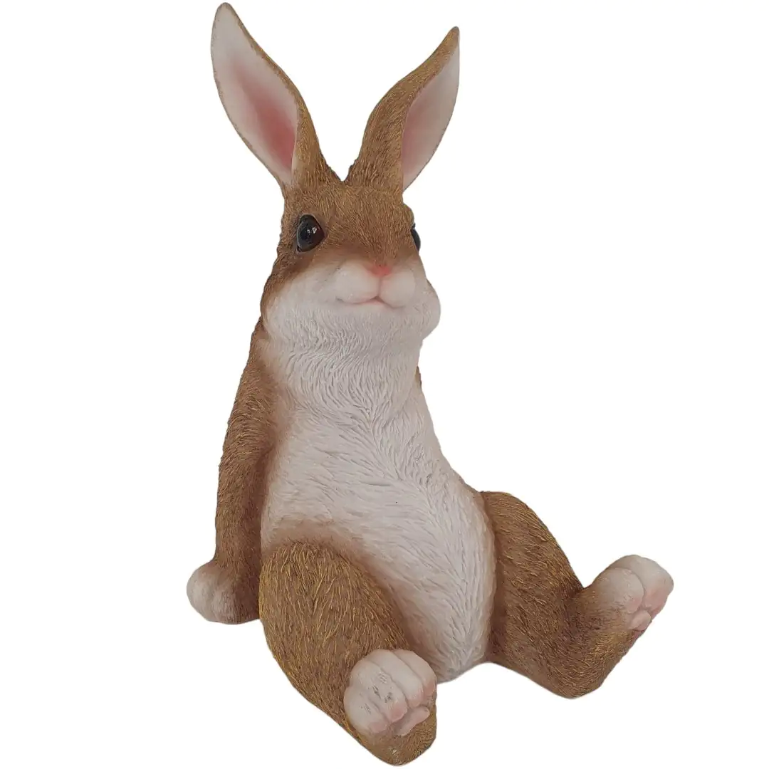 Dekofigur Hase sitzend 24 x 17 x 16 cm braun weiß