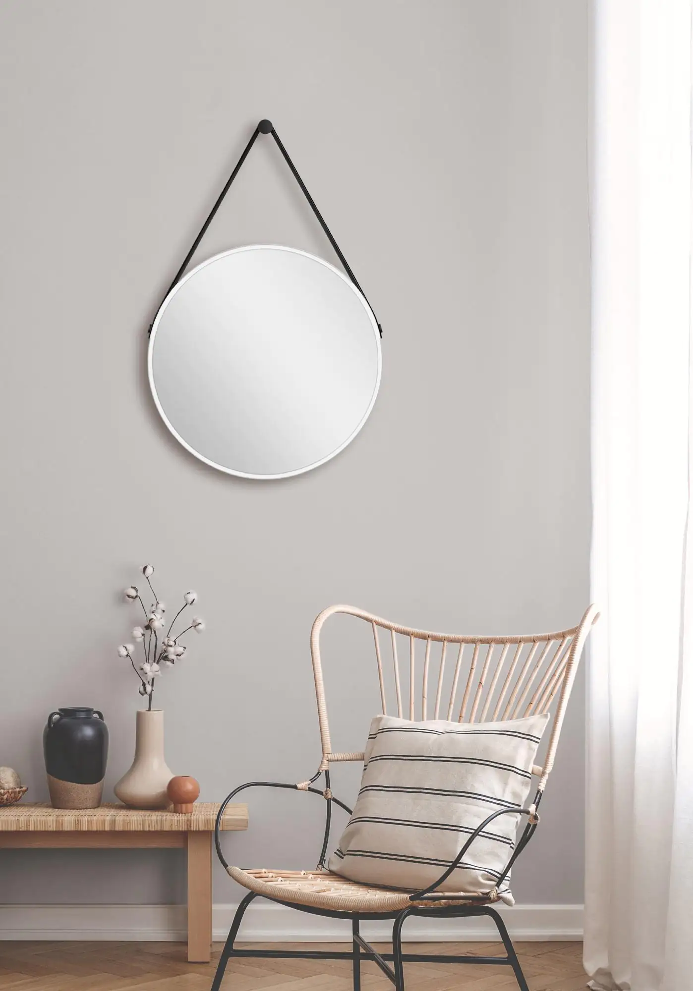 DSK Design Spiegel Silver Coiffeur White Ø50 cm, weiß