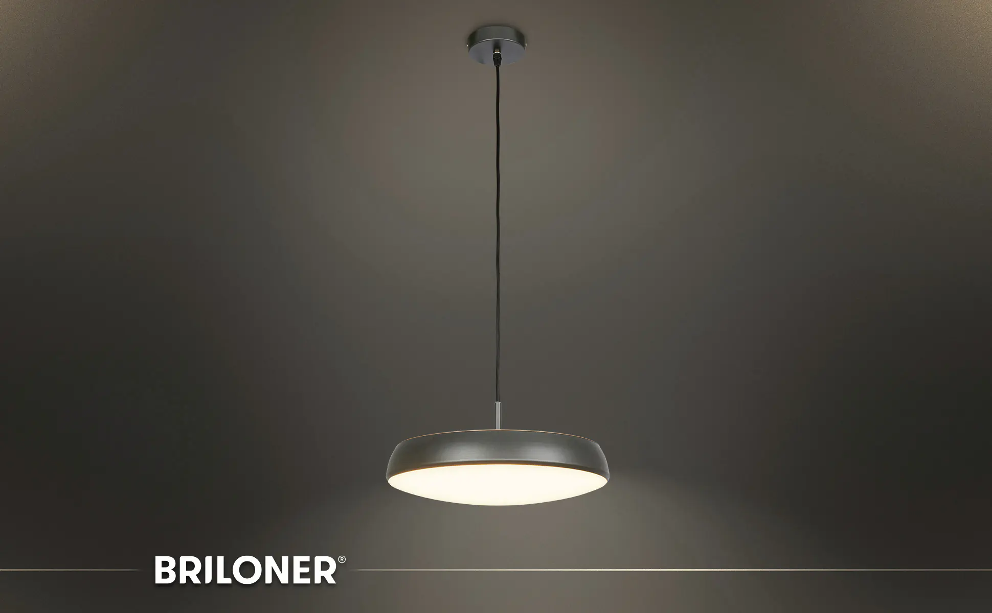 Briloner LED-Pendelleuchte Nala Ø 35 cm anthrazit warmweiß