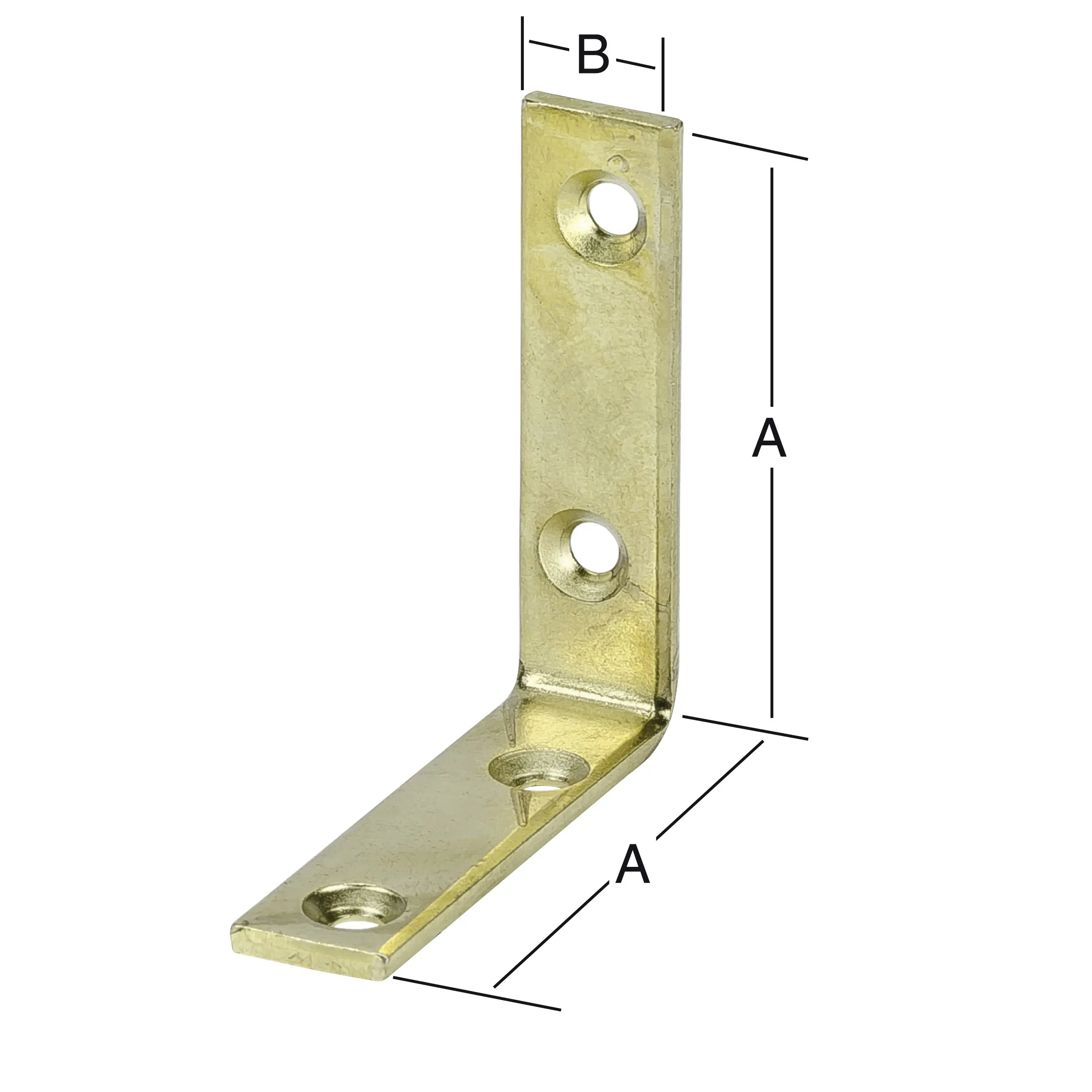 Vormann Möbelwinkel vermessingt 40 x 10 mm
